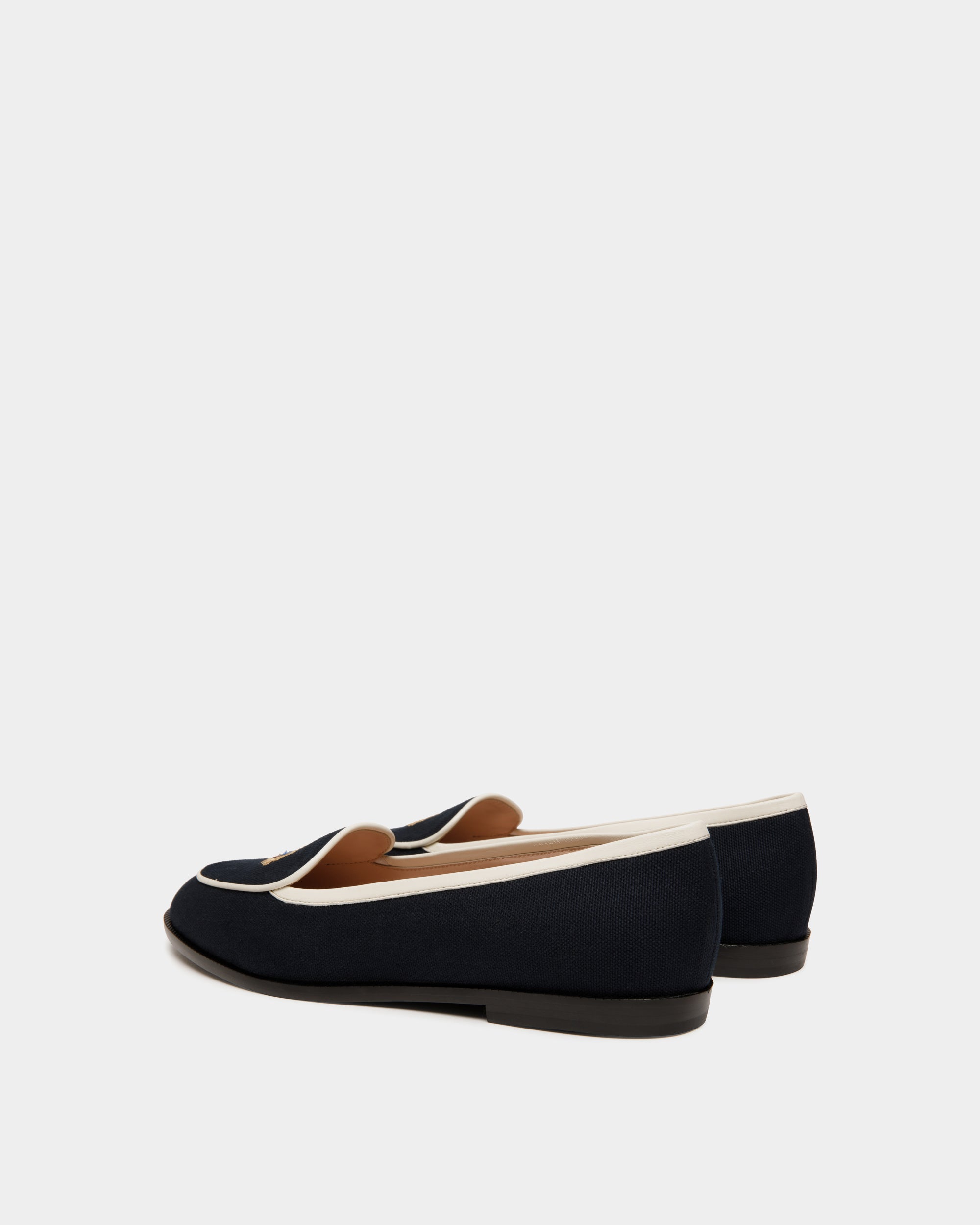 Chaussure À Talon Plat Elite En Tissu Navy Blue - Femme - Bally - 03
