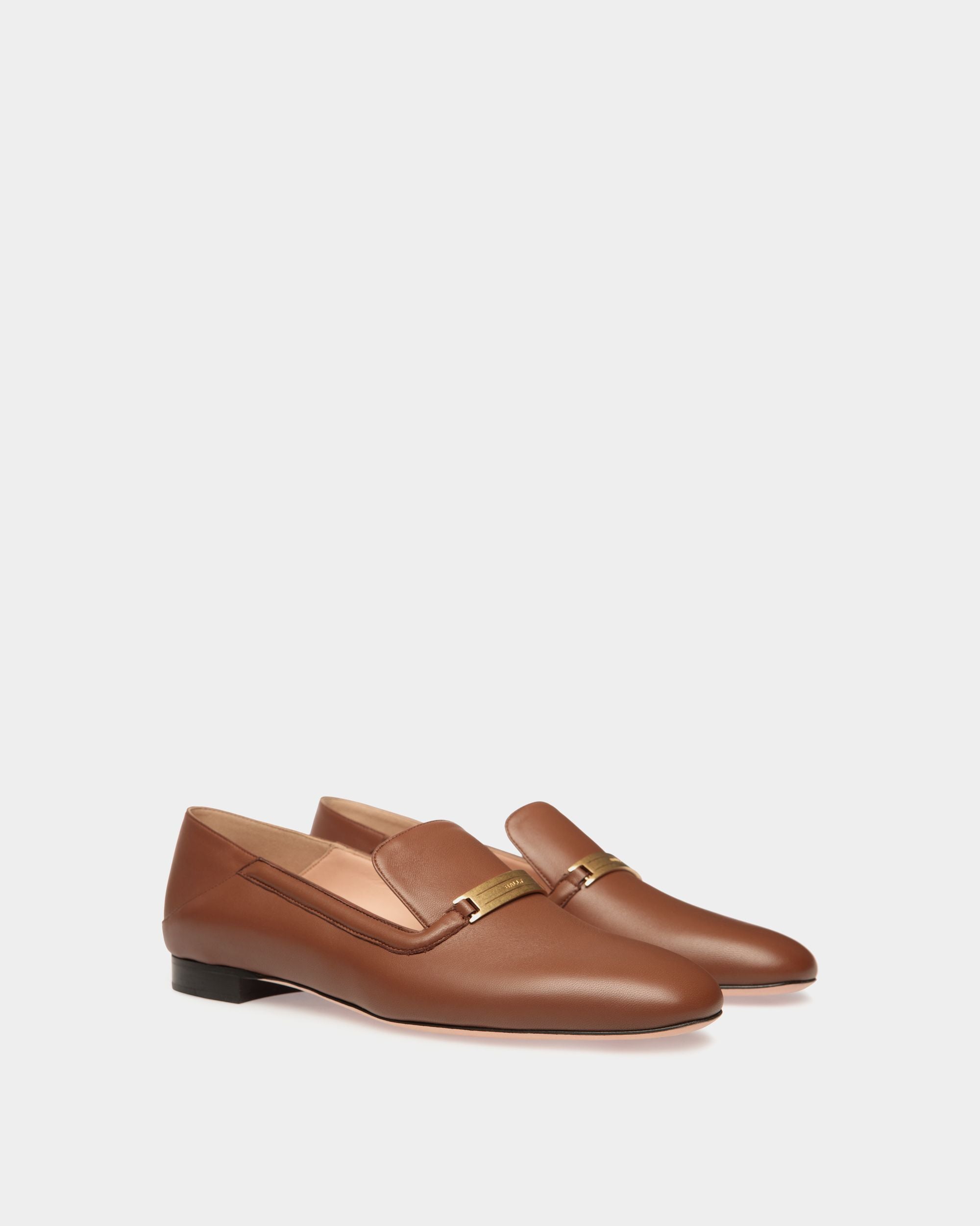 Deco Slipper in Brown Leather - Femme - Bally - 03