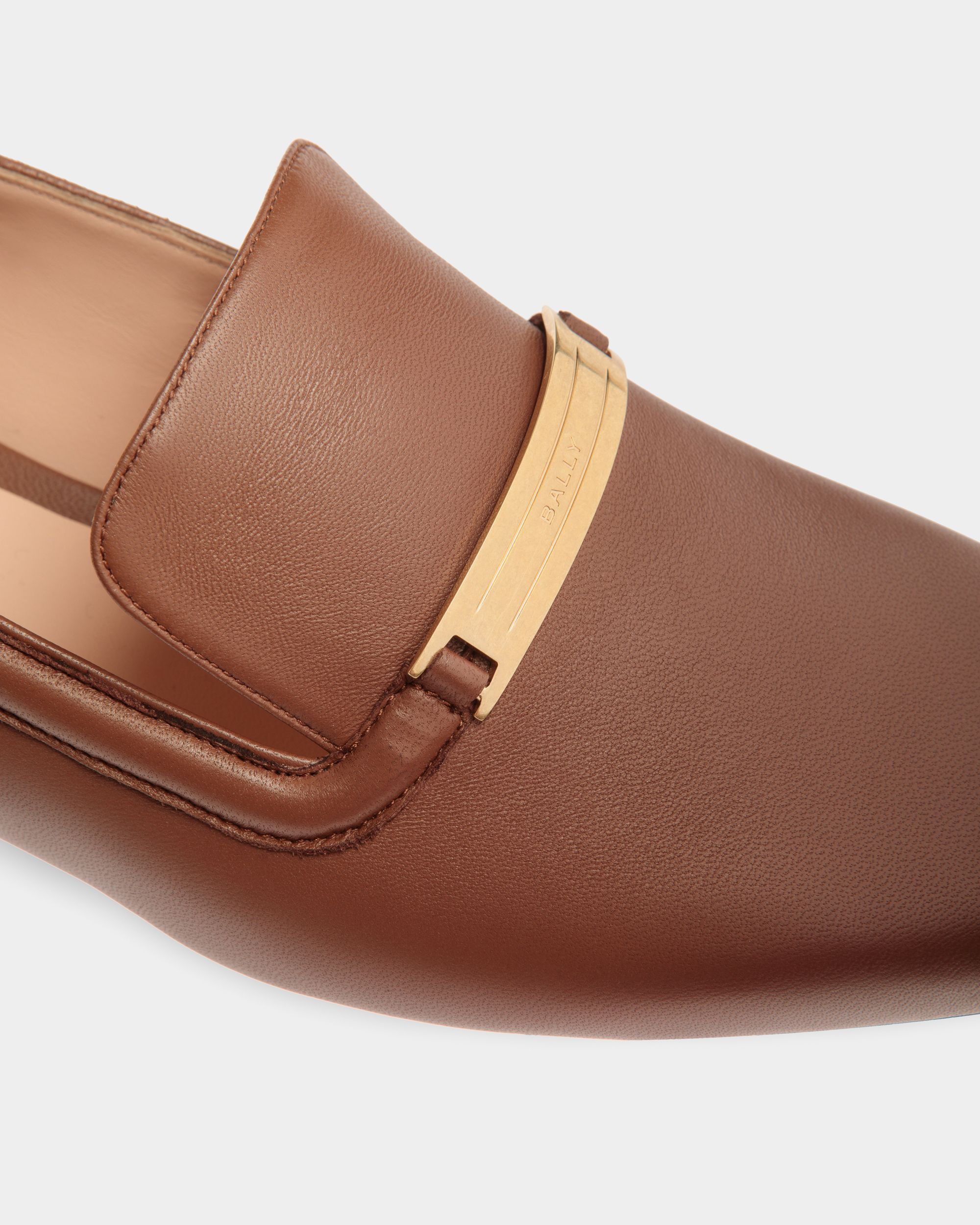 Deco Slipper in Brown Leather - Femme - Bally - 06
