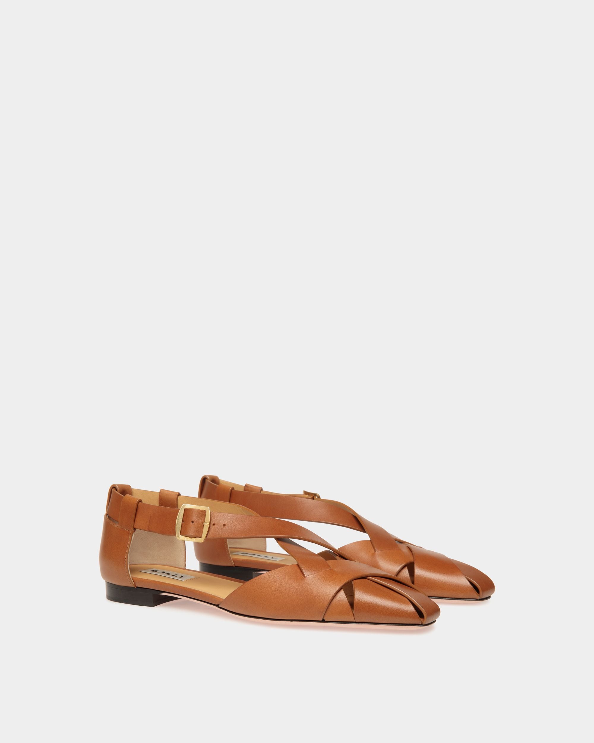 Zapato Plano Sylt De Piel Cepillada Marrón - Mujer - Bally - 03