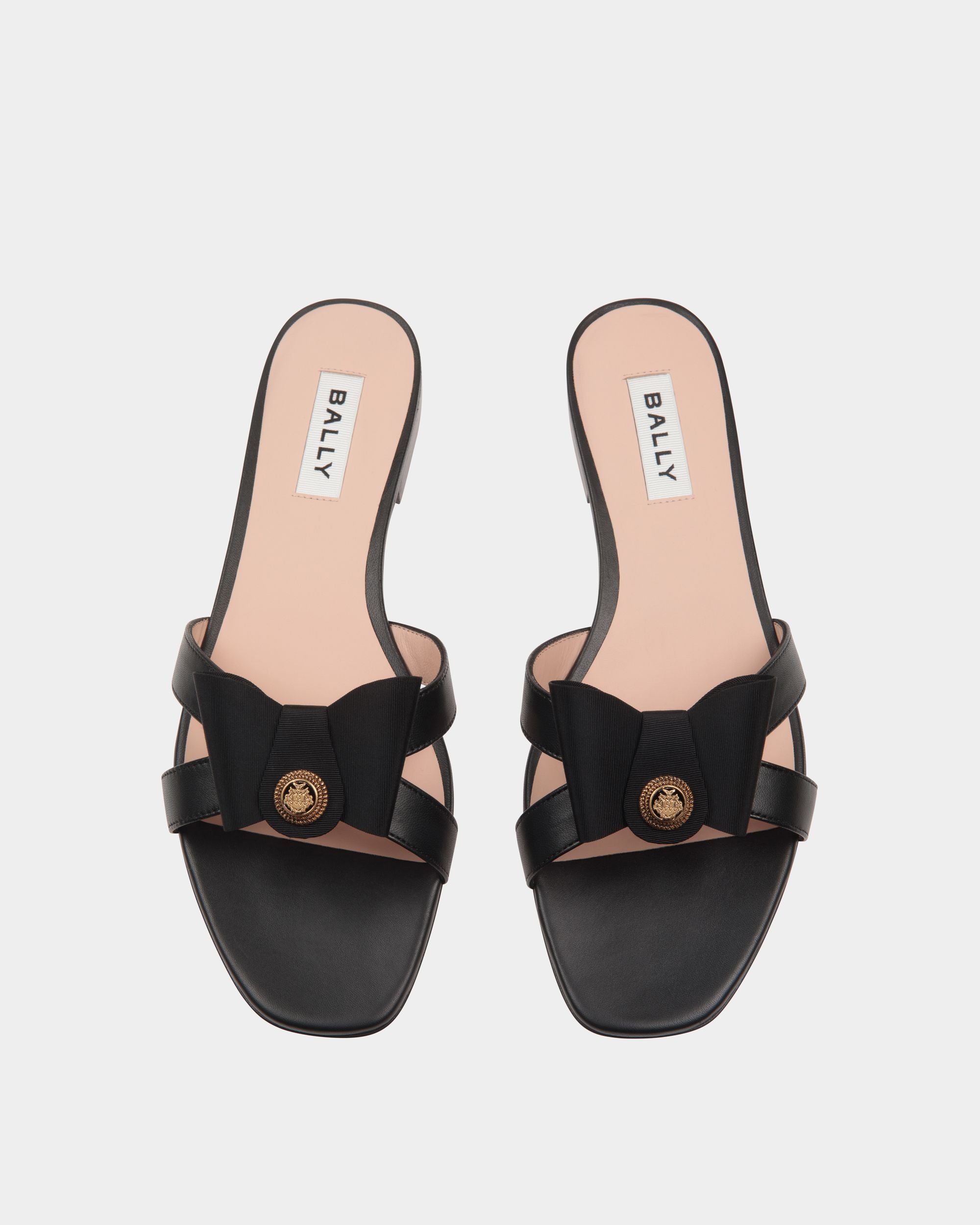 B-Bow Flat Sandal in Black Leather - Damen - Bally - 04