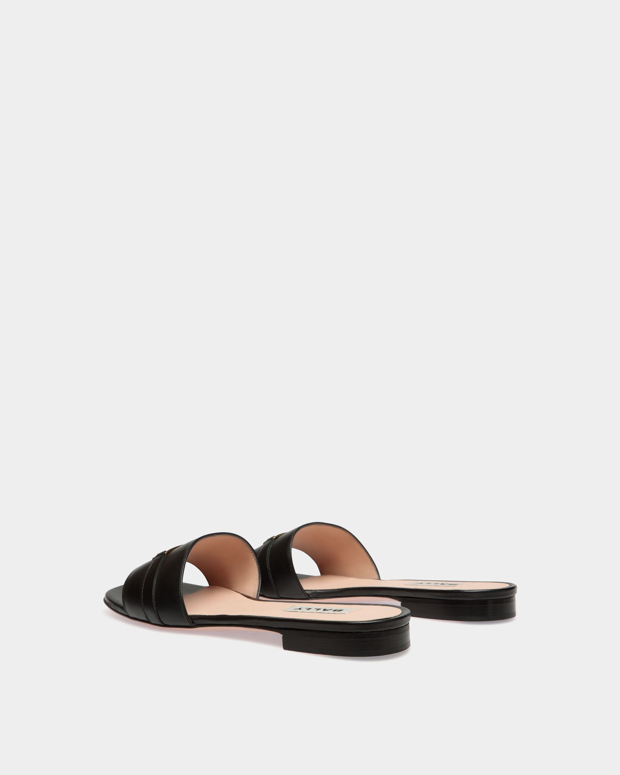 Deco Flat Sandal in Black Leather - Damen - Bally - 03