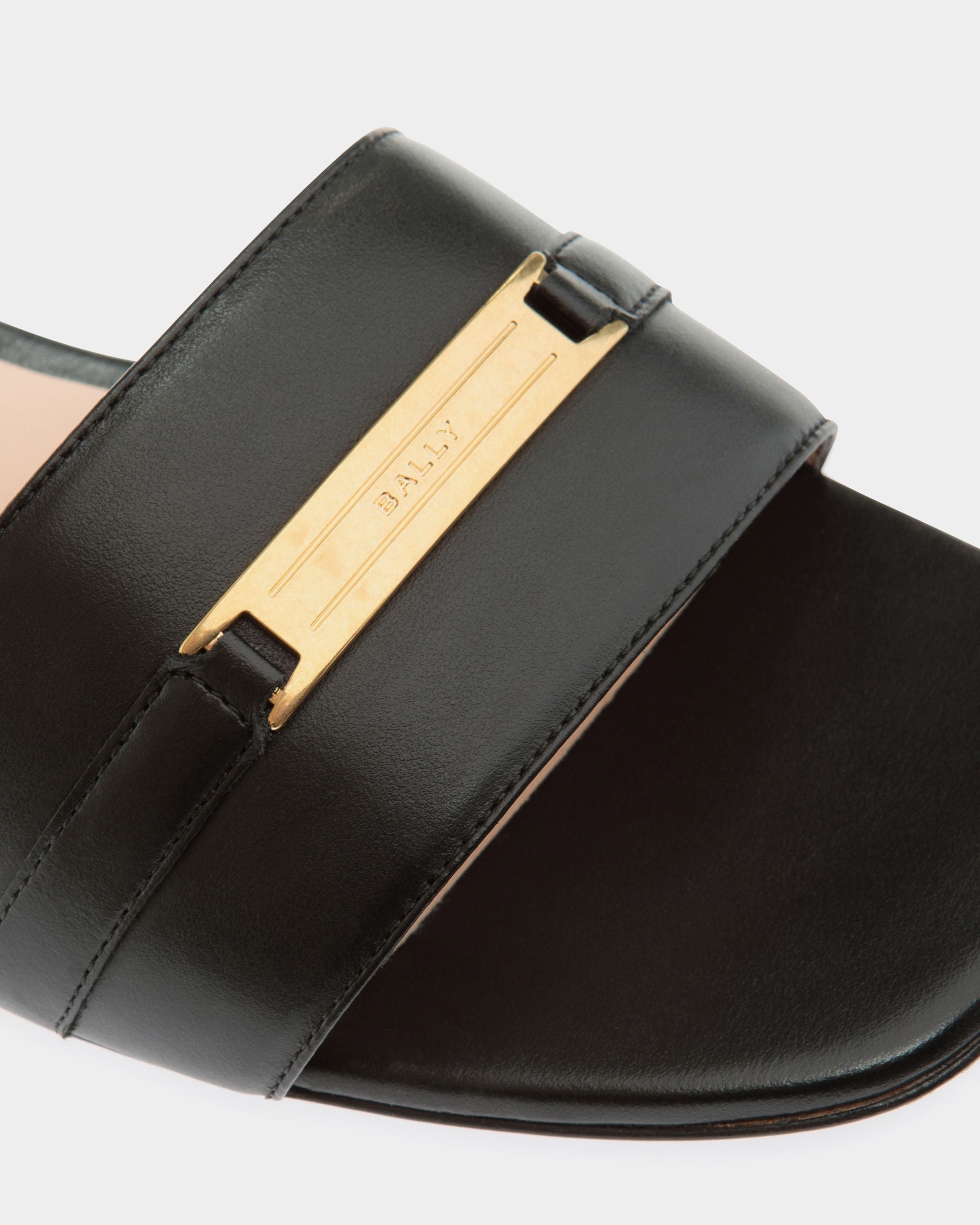 Deco Flat Sandal in Black Leather - Damen - Bally - 05