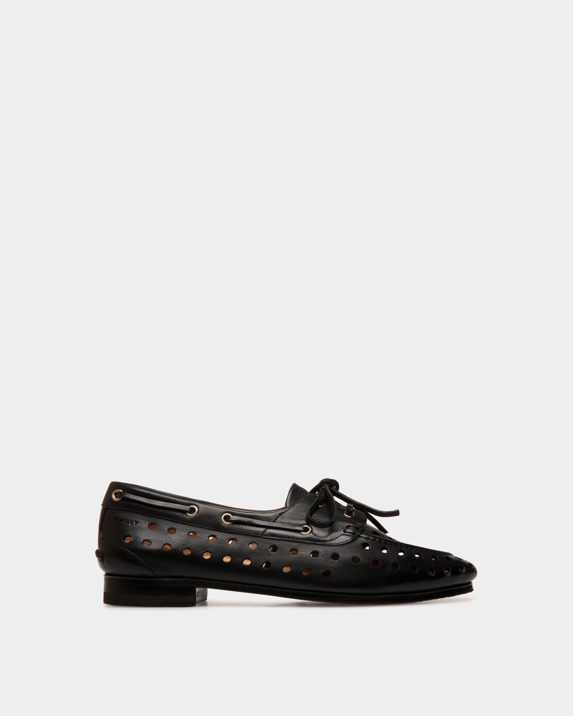 Mocasín Plume De Piel Negra - Mujer - Bally - 01