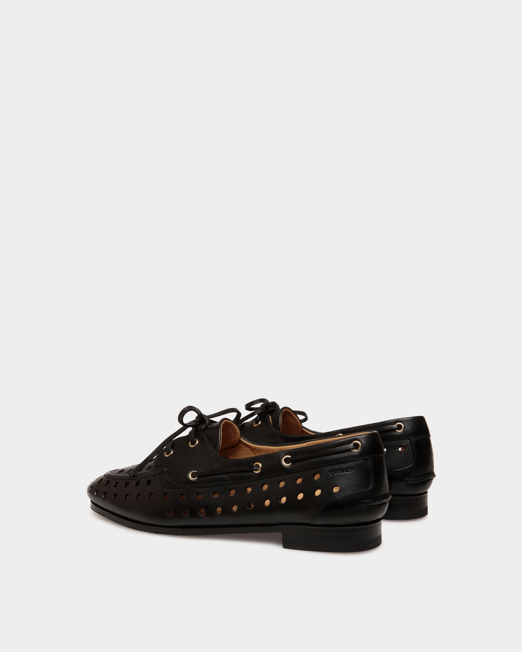 Mocasín Plume De Piel Negra - Mujer - Bally - 04