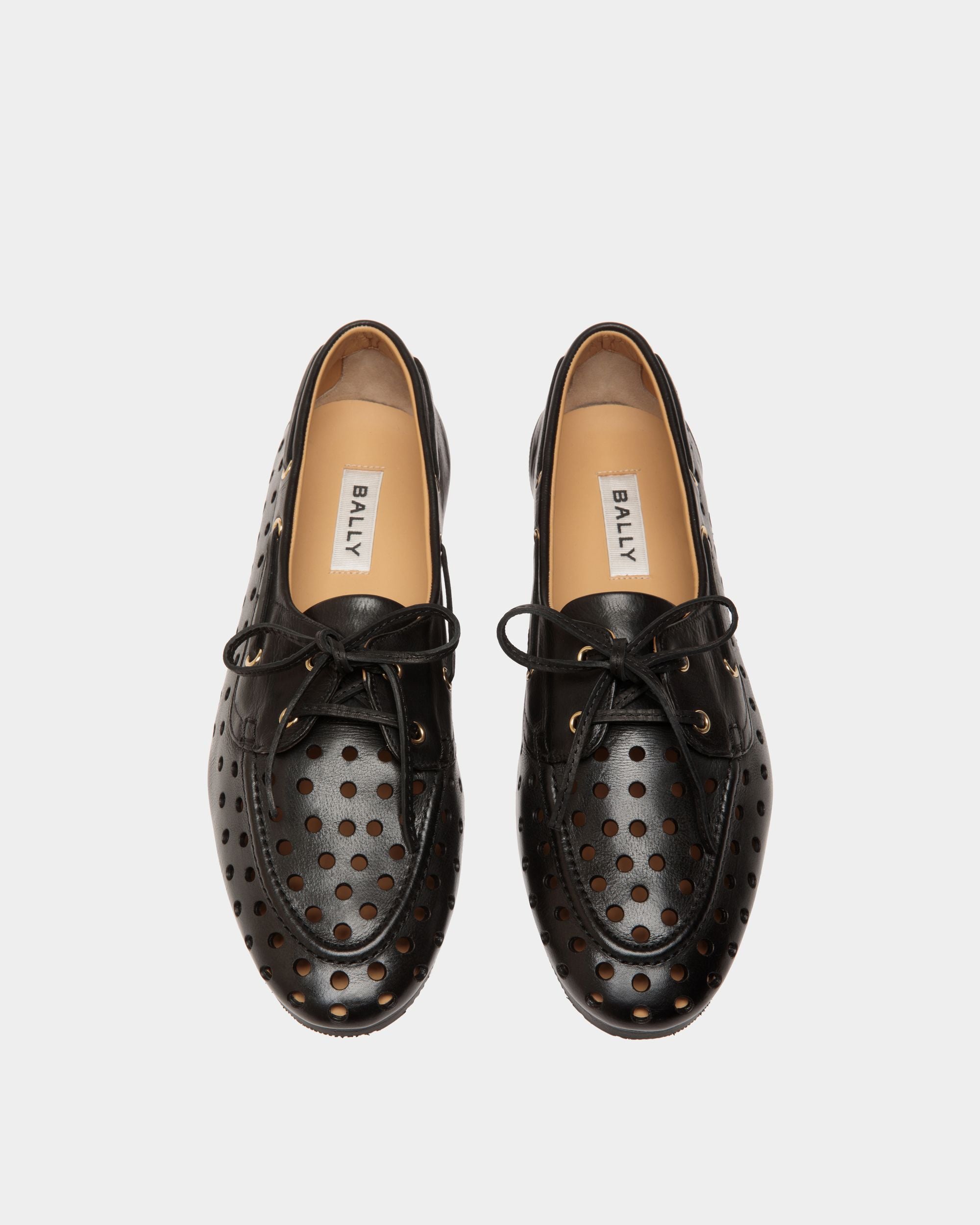 Mocasín Plume De Piel Negra - Mujer - Bally - 05