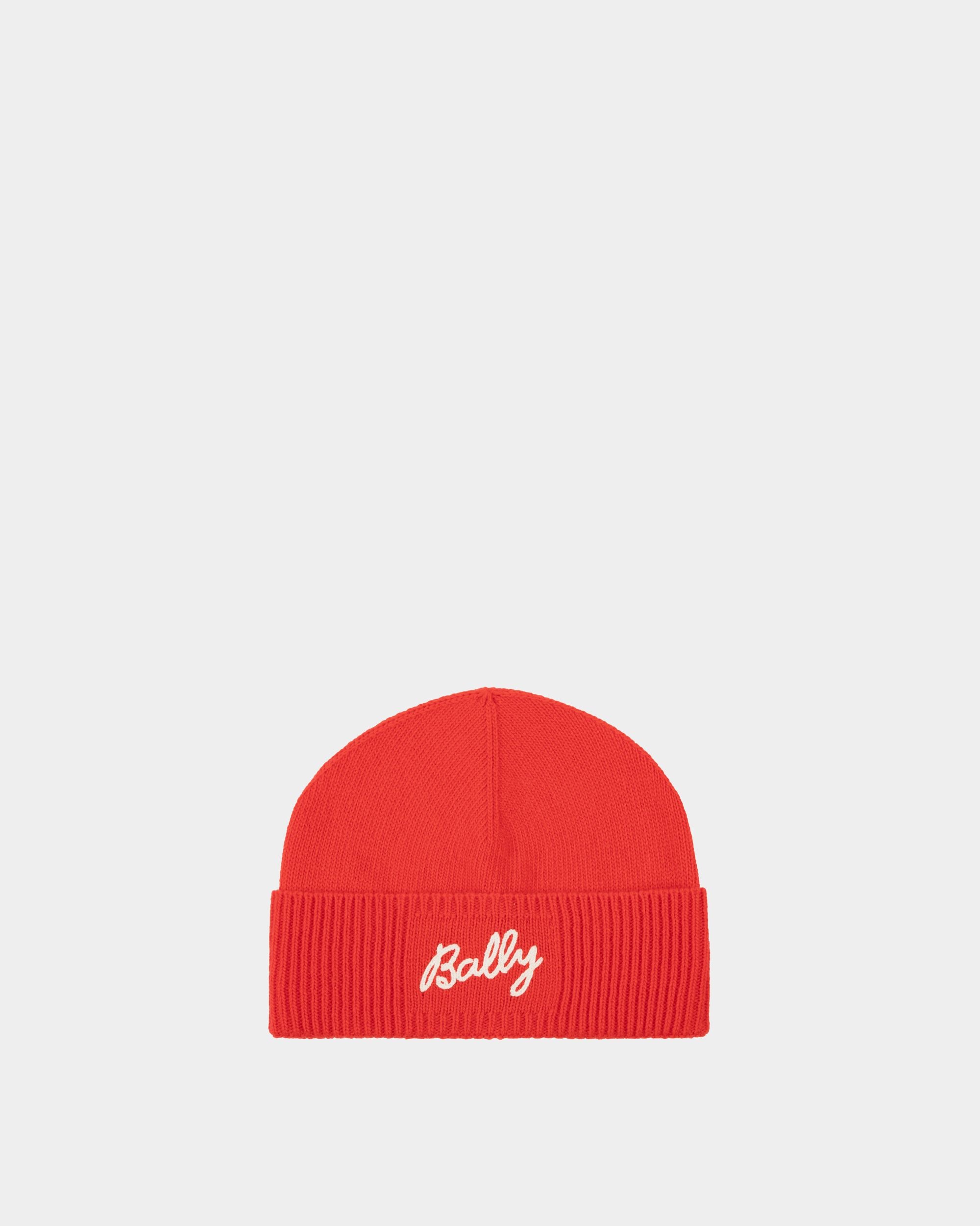Bonnet Avec Logo En Laine Candy Red - Femme - Bally - 01