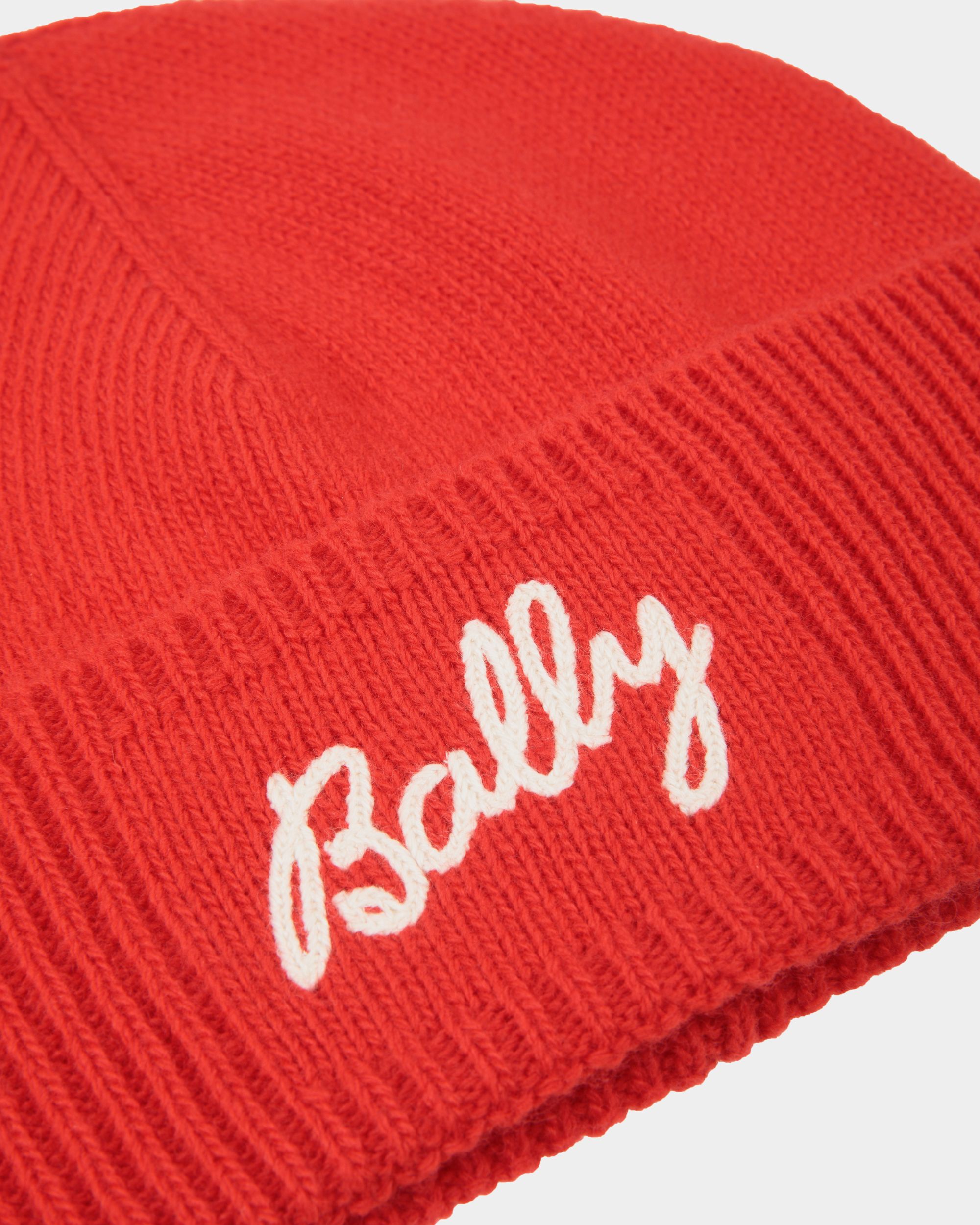 Bonnet Avec Logo En Laine Candy Red - Femme - Bally - 03