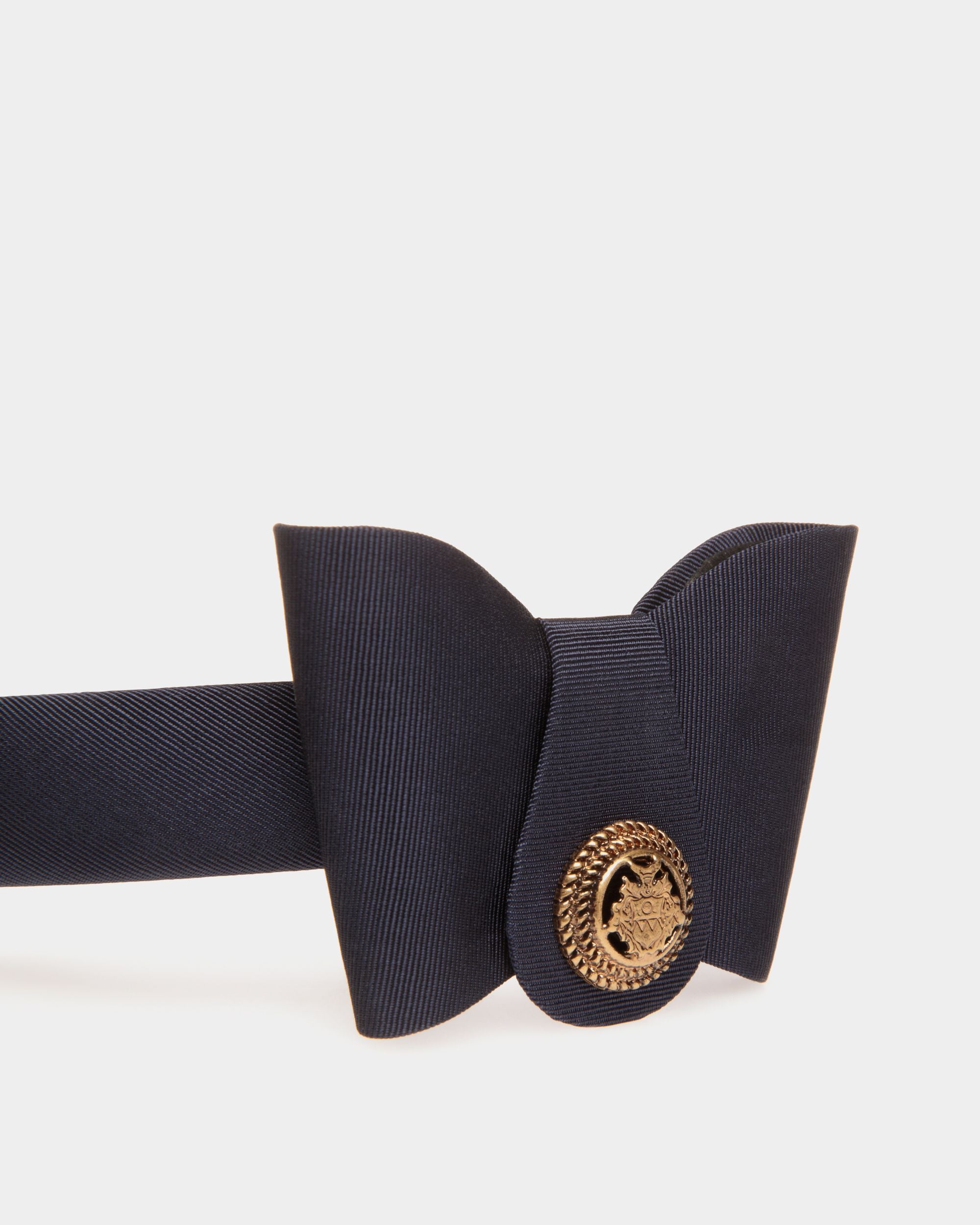 Stirnband Mit Bally-Schleife In Navy Blue - Damen - Bally - 04