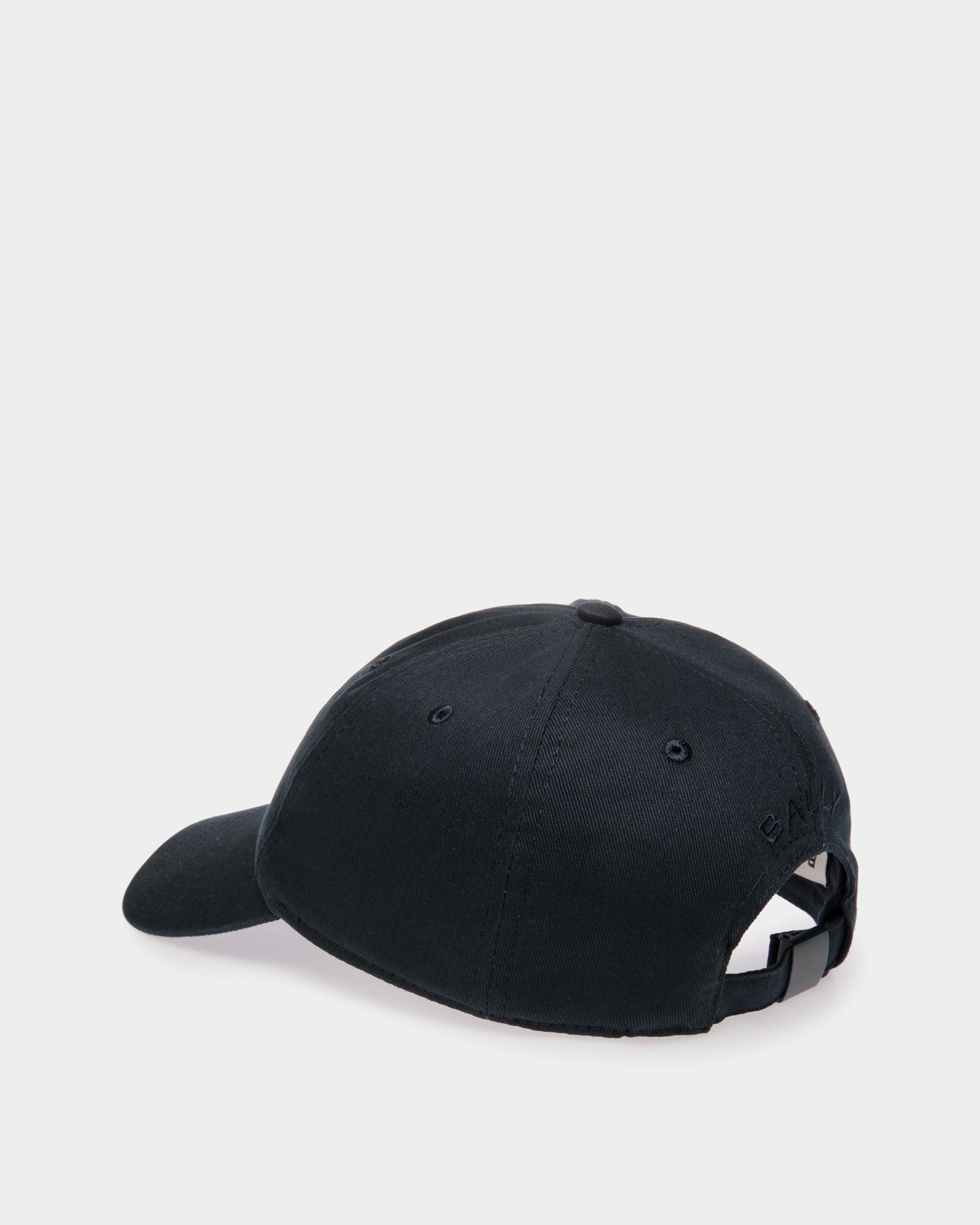 Baseball Hat in Navy Blue Cotton with a Bally Crest - Femme - Bally - 02