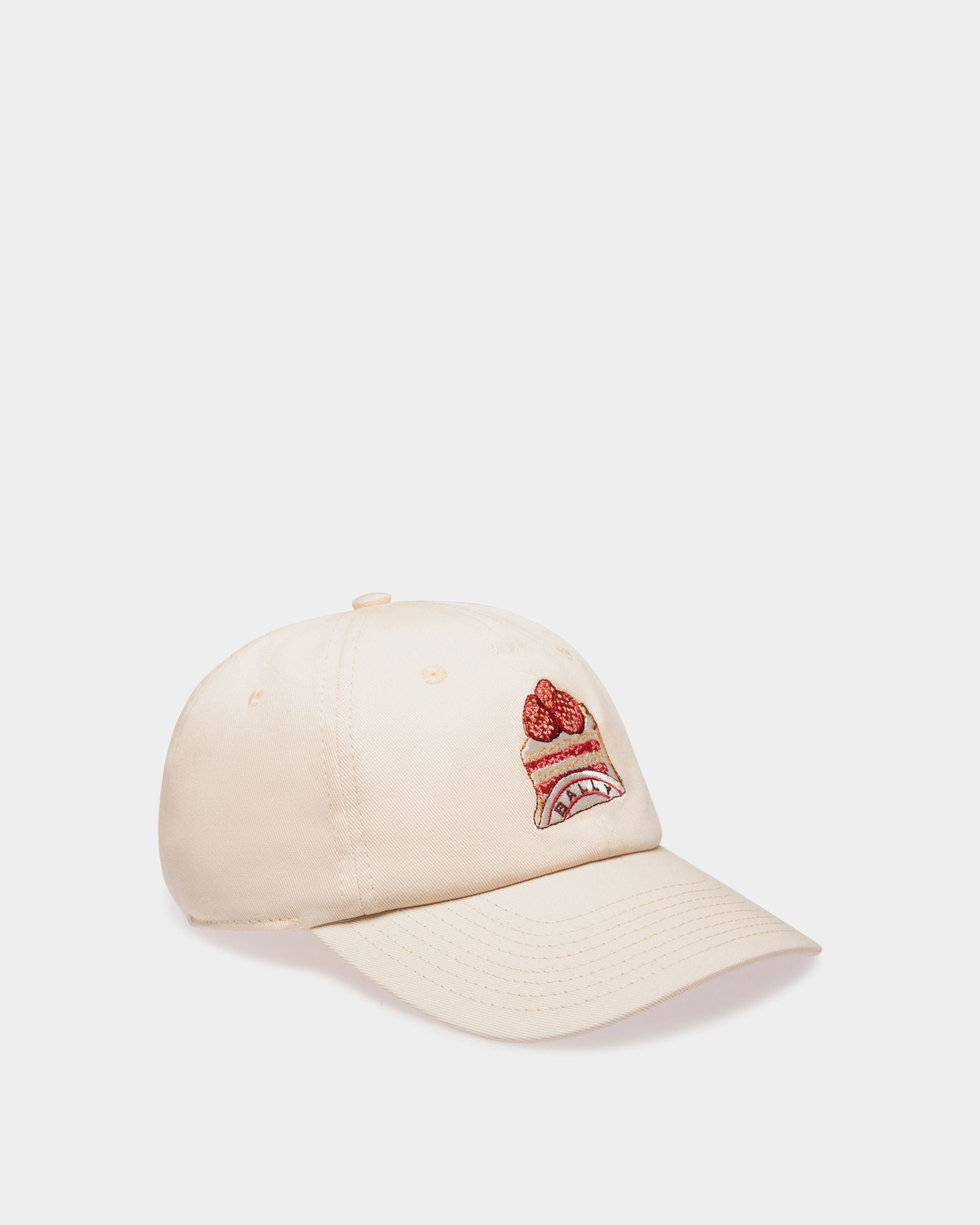Baseball Hat in Natural Cotton with Bally Cake Embroidery - Femme - Bally - 01