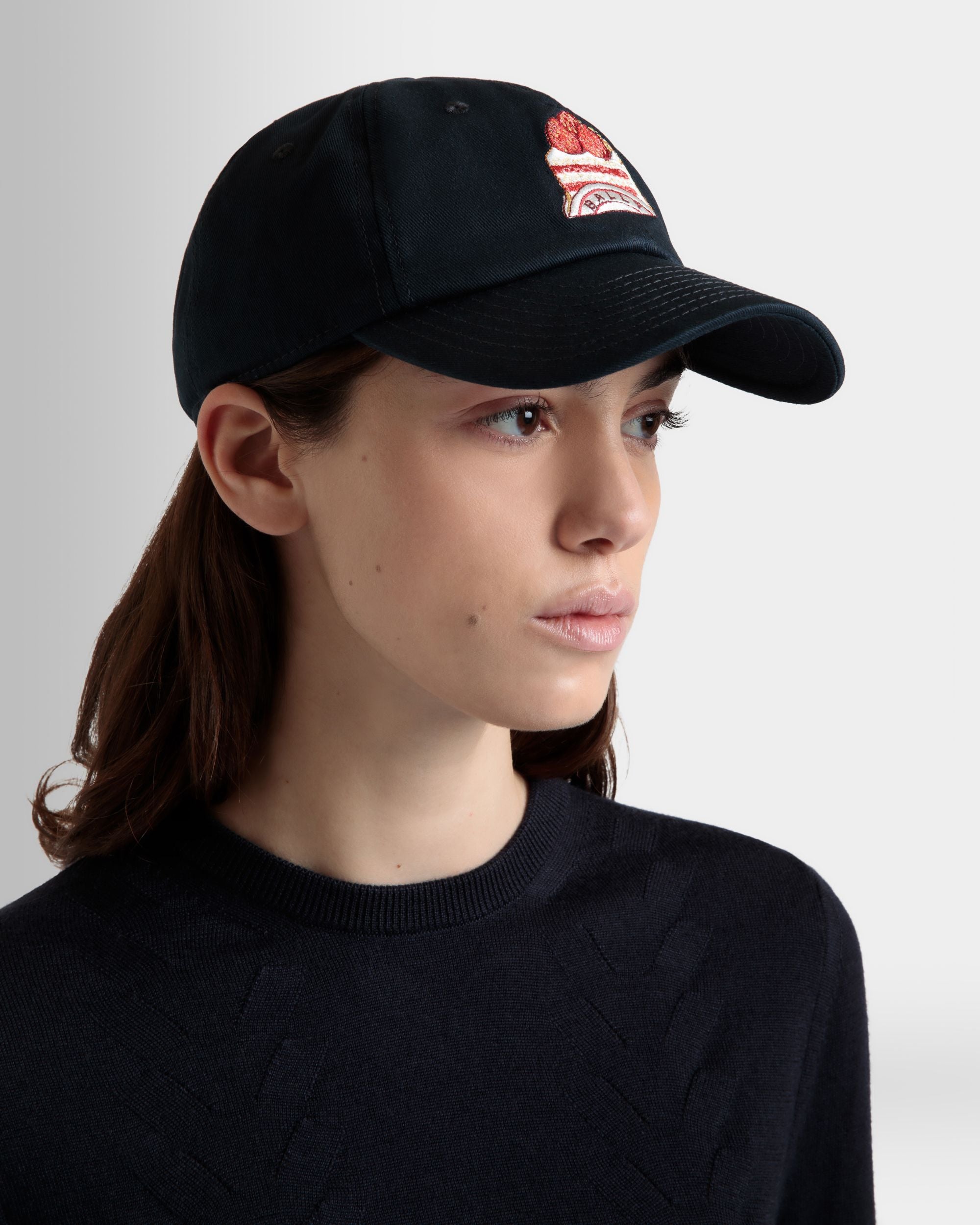Baseballmütze Mit Bally Cake Aus Baumwolle In Navy Blue - Damen - Bally - 02