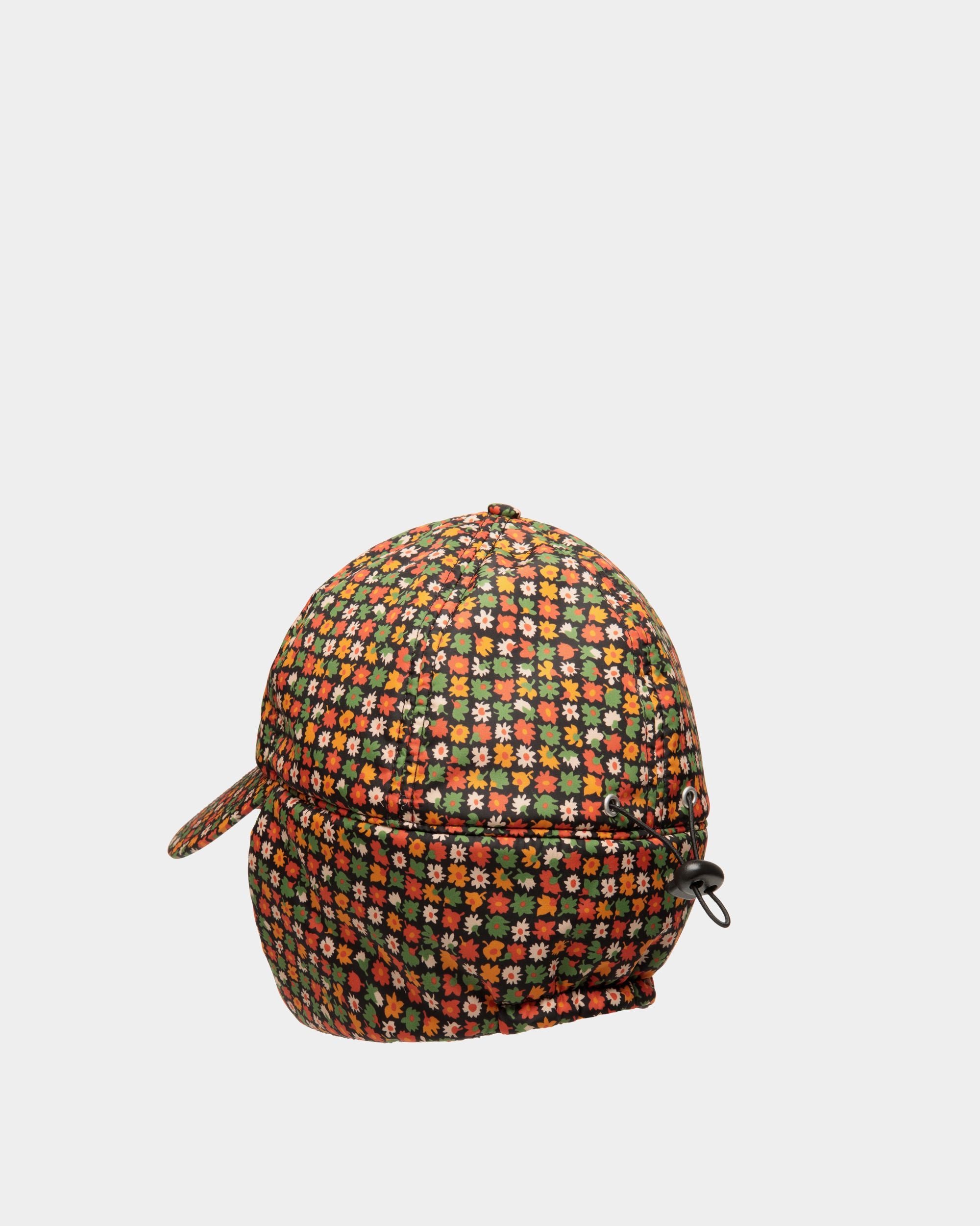 Chapeau Aviateur De La Capsule D’hiver En Nylon Recyclé Multicolore Orné De Fleurs Des Alpes - Femme - Bally - 03