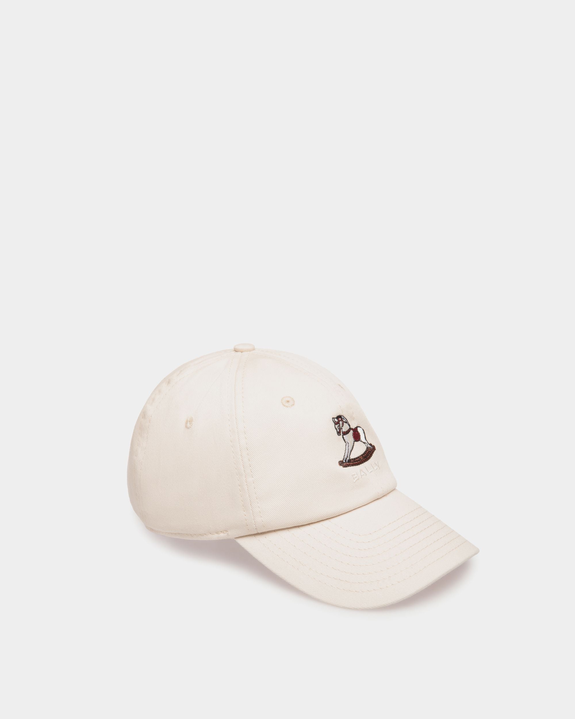 Casquette De Baseball Avec Beni Bischof Rocking Horse En Coton Ivoire - Femme - Bally - 01