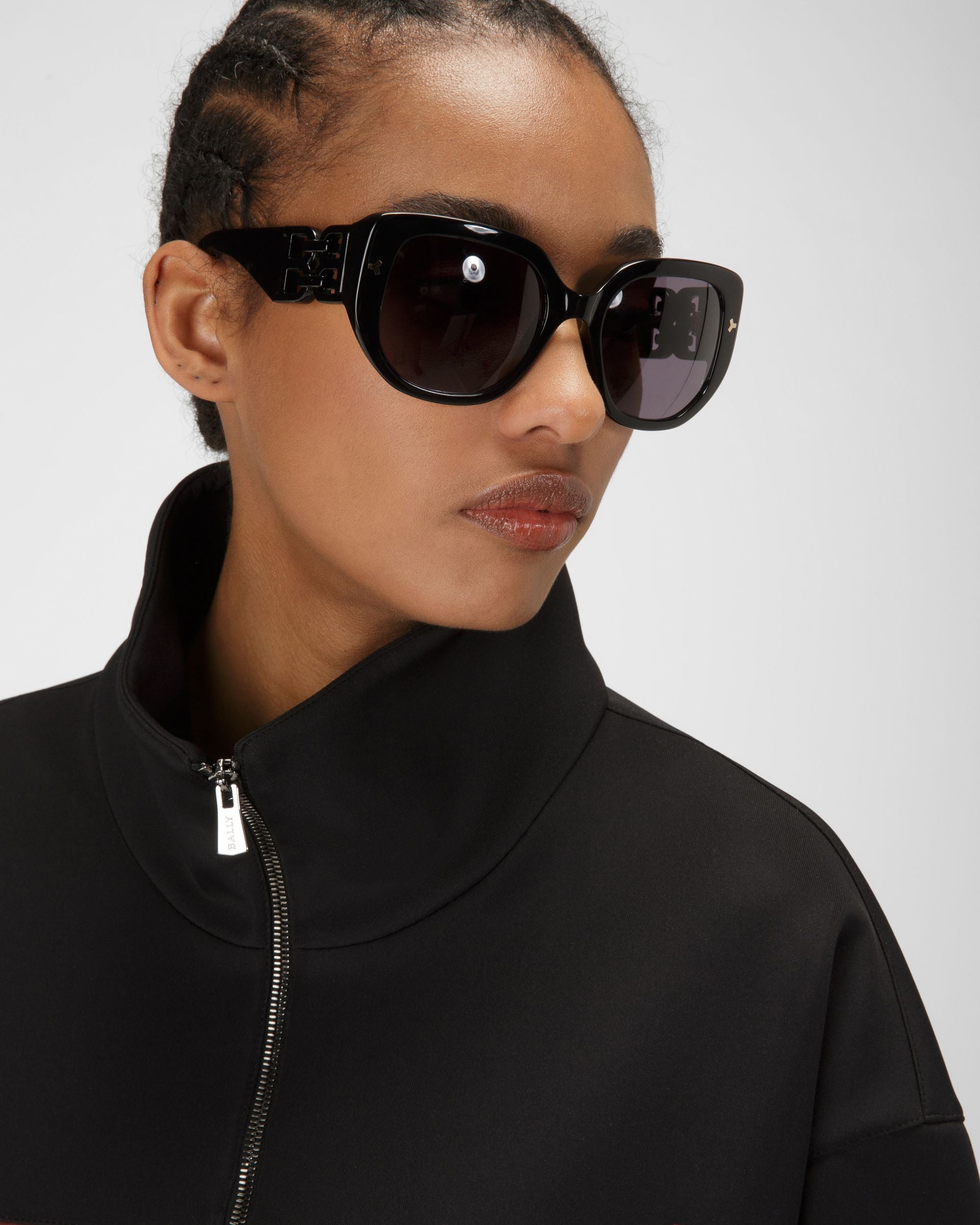 Polyester Mix Sweatshirt In Black - Women's - Bally - 02