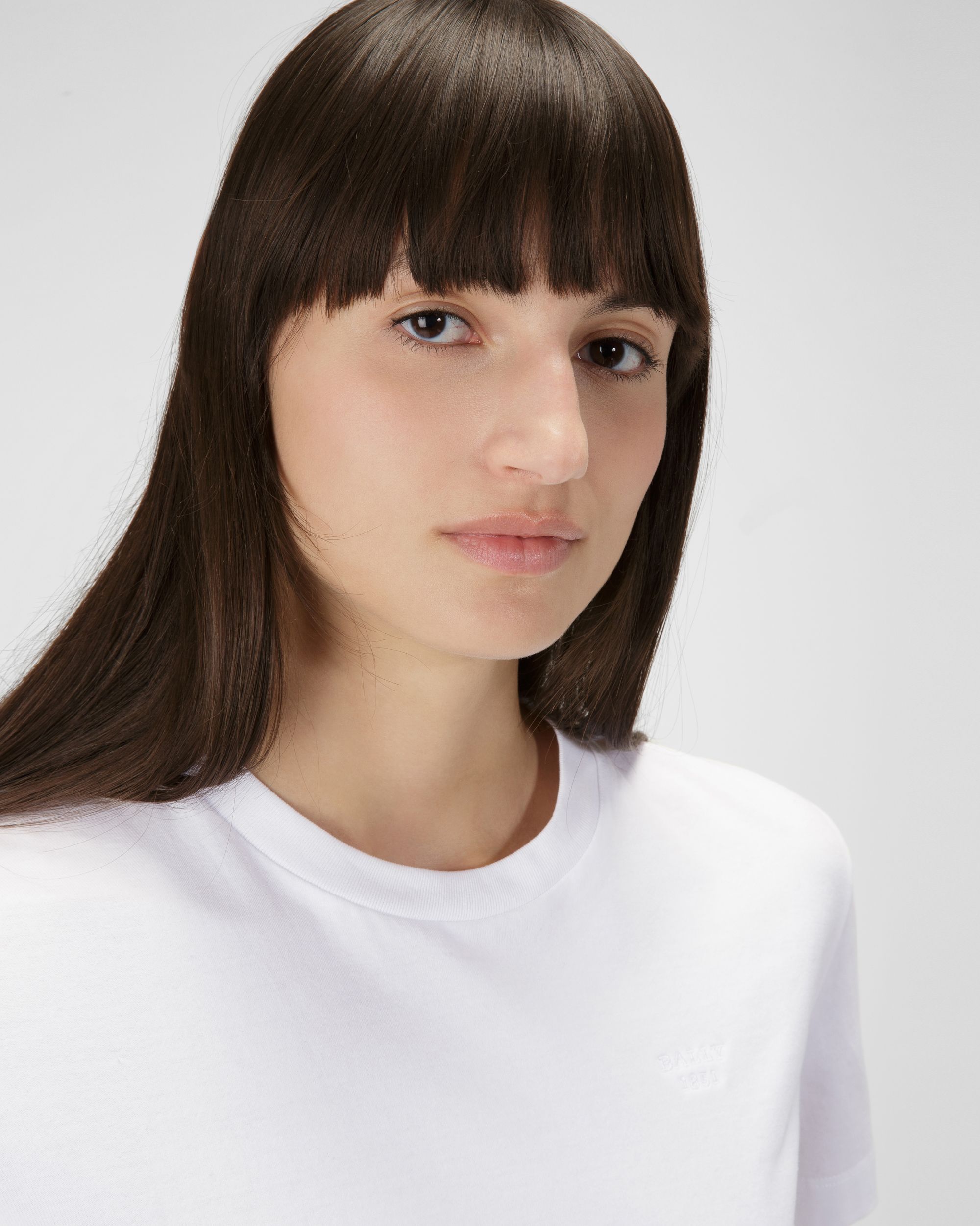 Organic Cotton T-Shirt In White - Women's - Bally - 03
