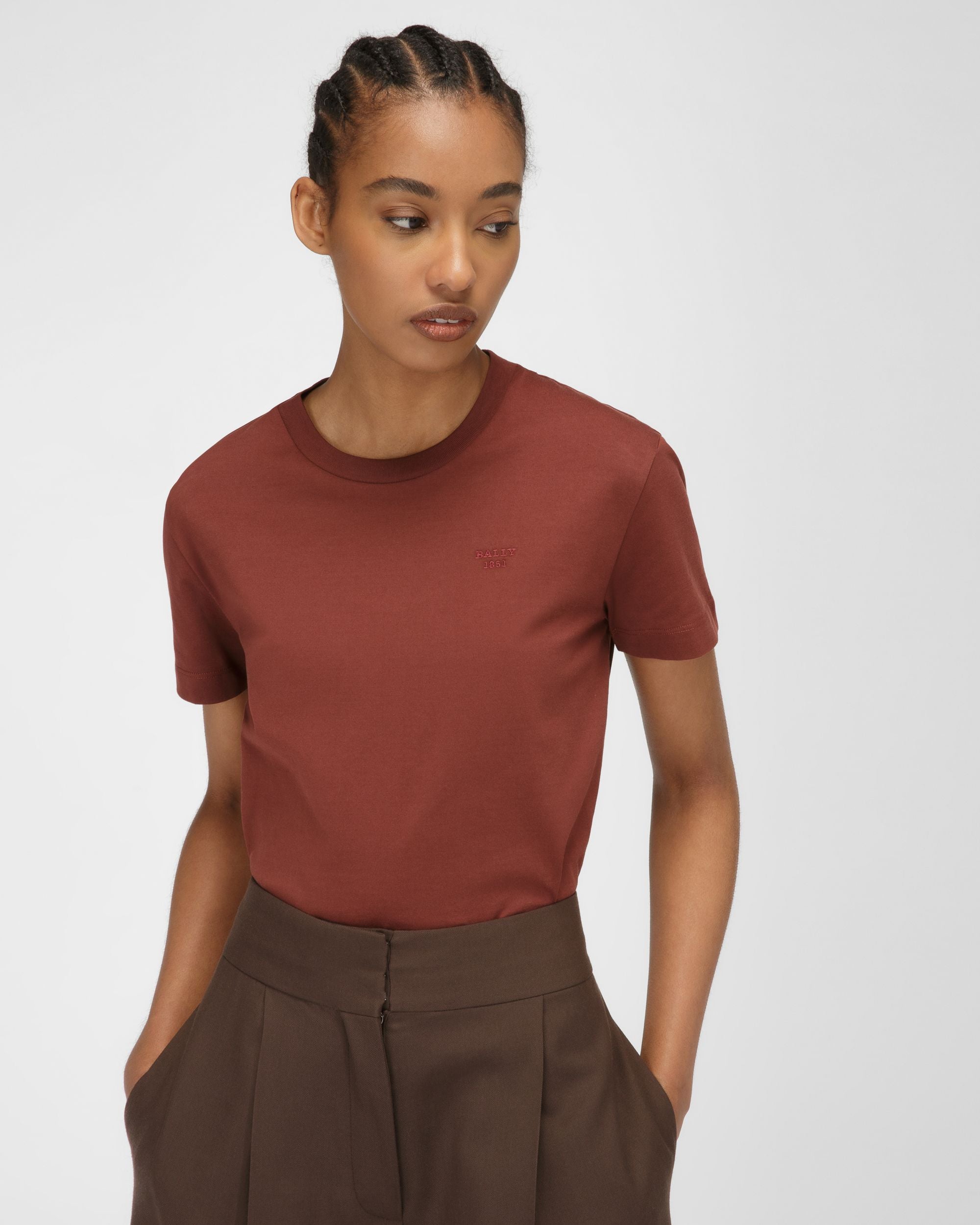 Organic Cotton T-Shirt Heritage Red - Women's - Bally - 01