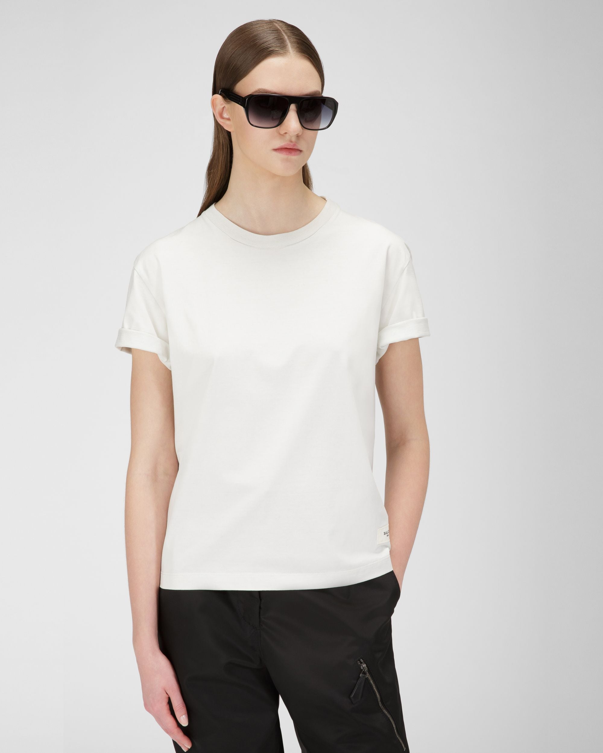 T-shirt En Coton Avec Logo - Femme - Bally - 01