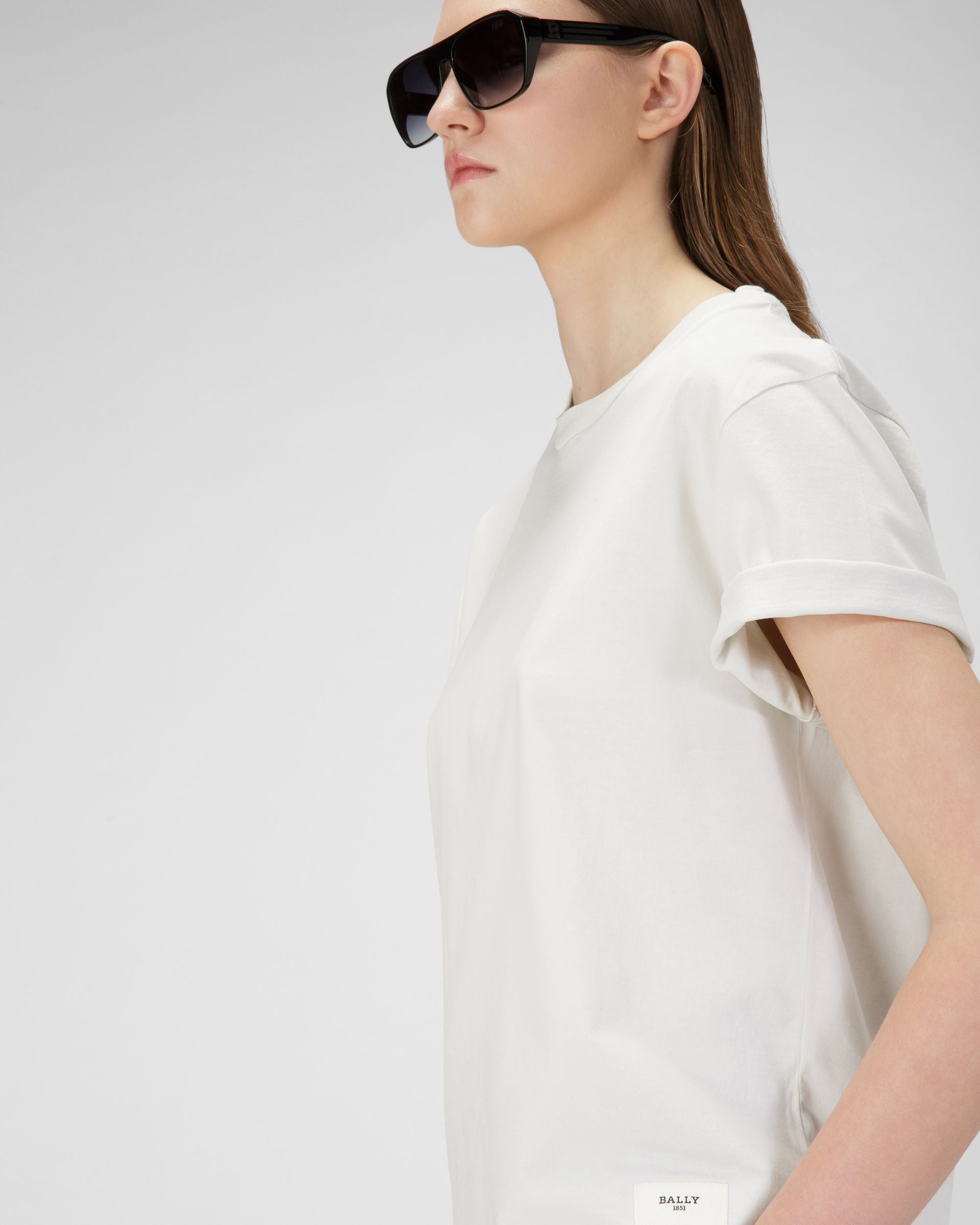 T-shirt En Coton Avec Logo - Femme - Bally - 02