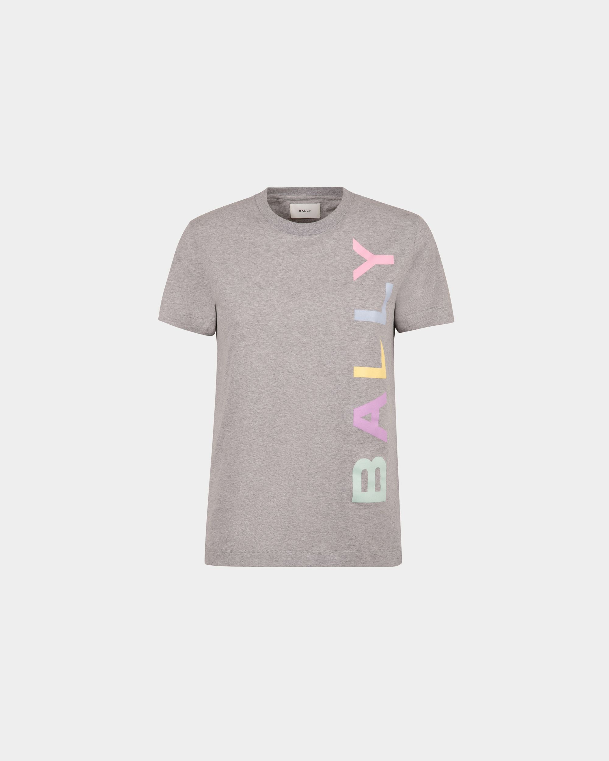 T-Shirt in Mélange Gray Cotton - Women's - Bally - 01