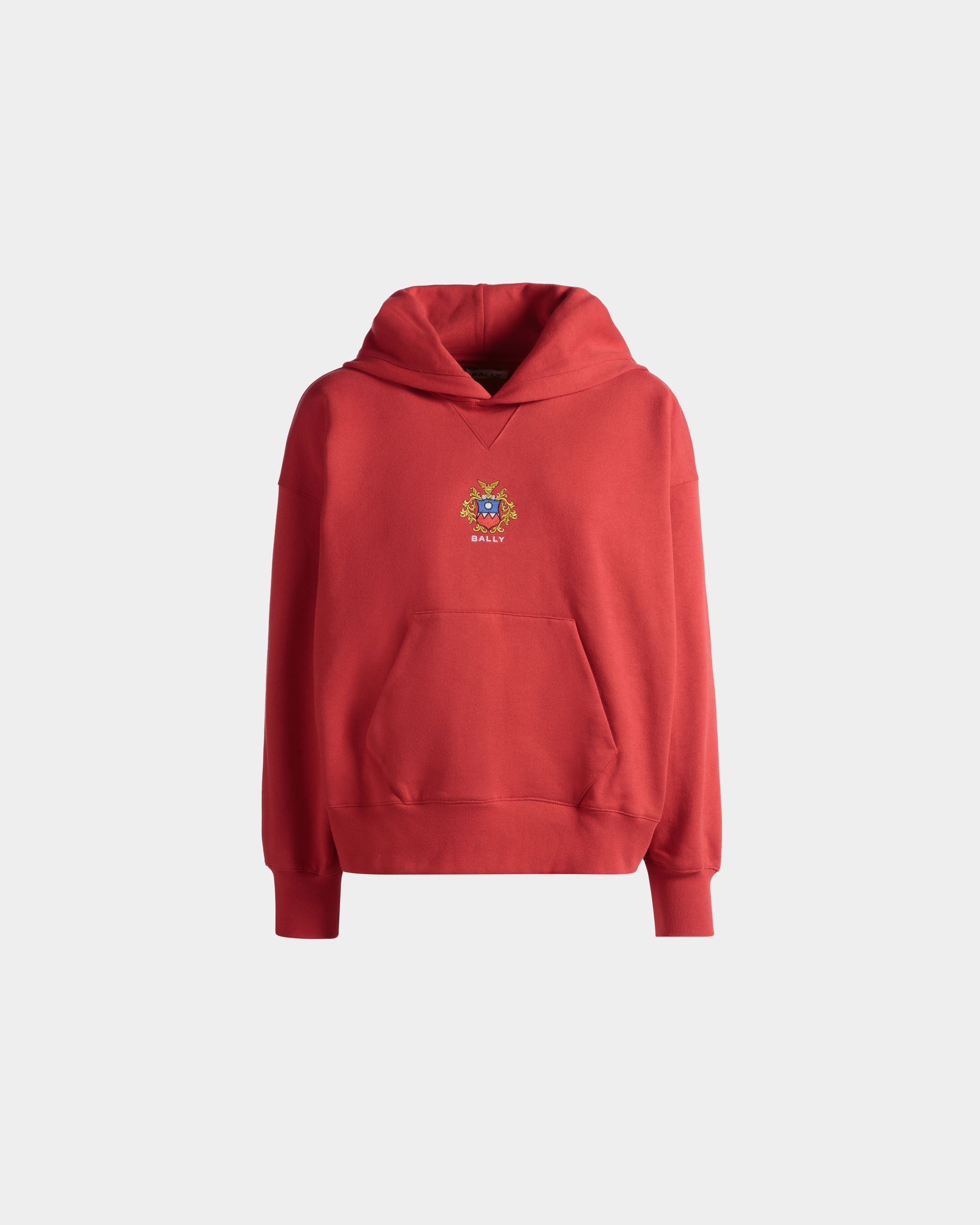 Kapuzenpullover Aus Baumwolle In Candy Red Mit Bally Crest Logo - Damen - Bally - 01