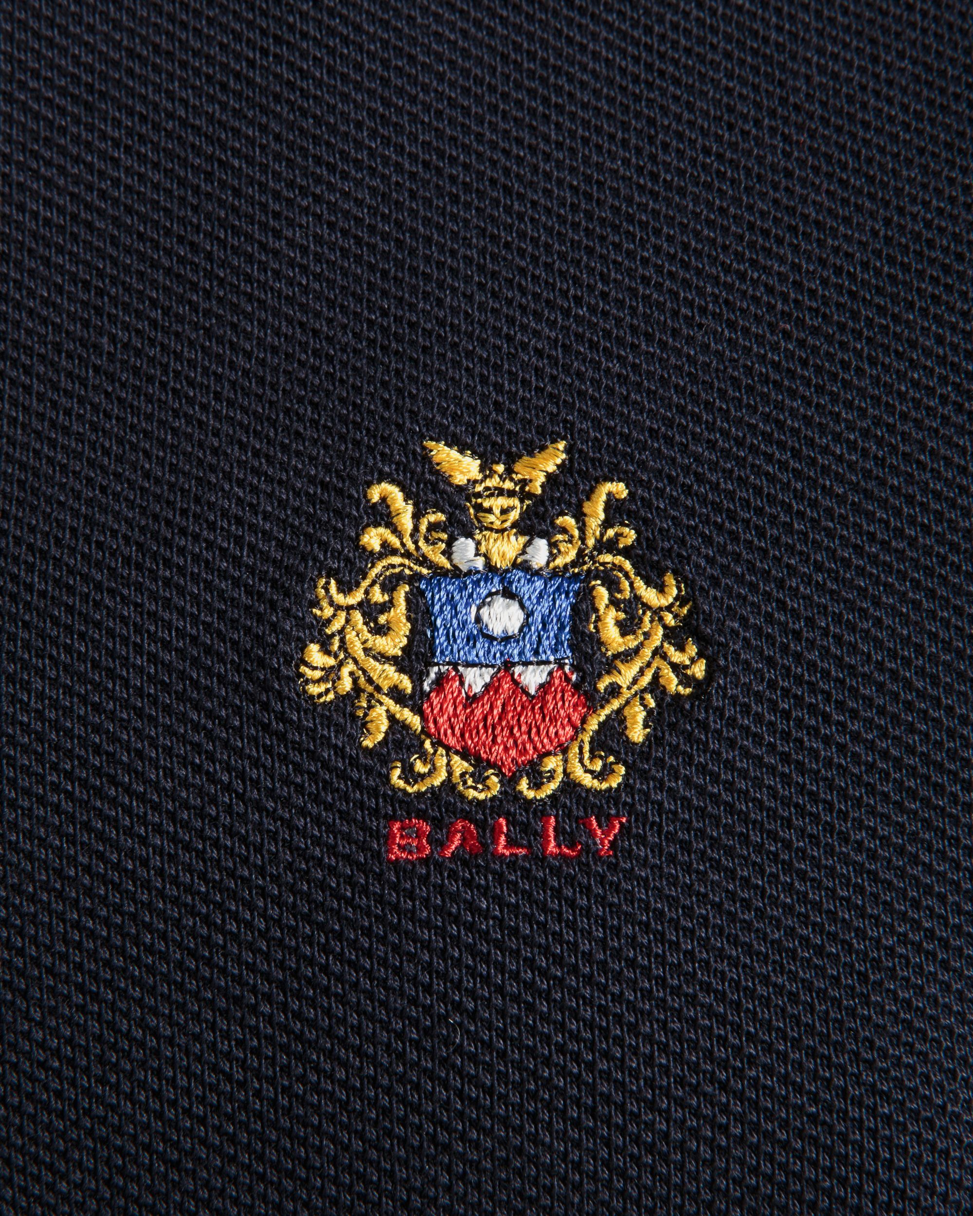 Langärmeliges Poloshirt Aus Baumwolle In Navy Blue Mit Bally Crest Logo - Damen - Bally - 02