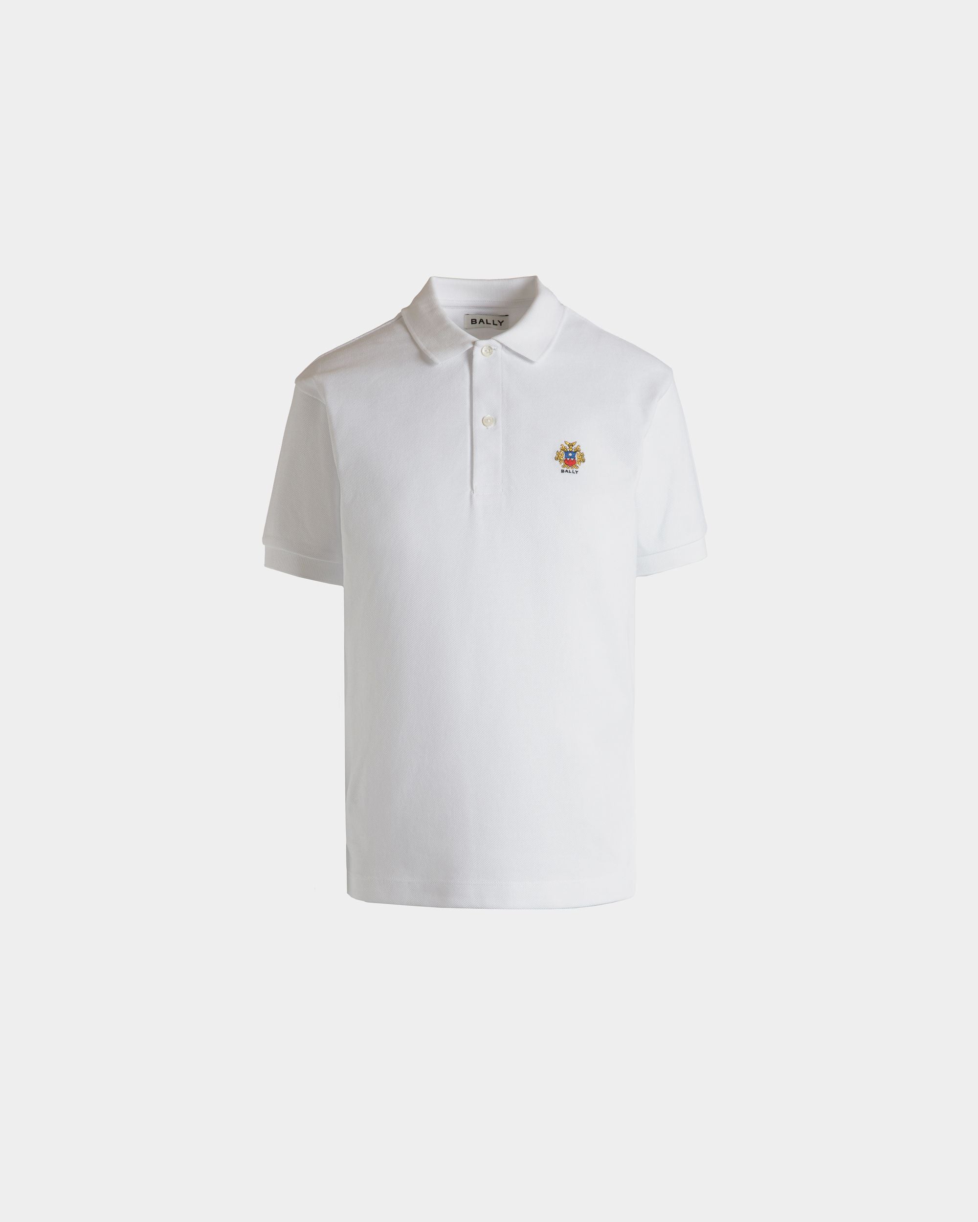 Polo À Manches Courtes En Coton Blanc - Femme - Bally - 01