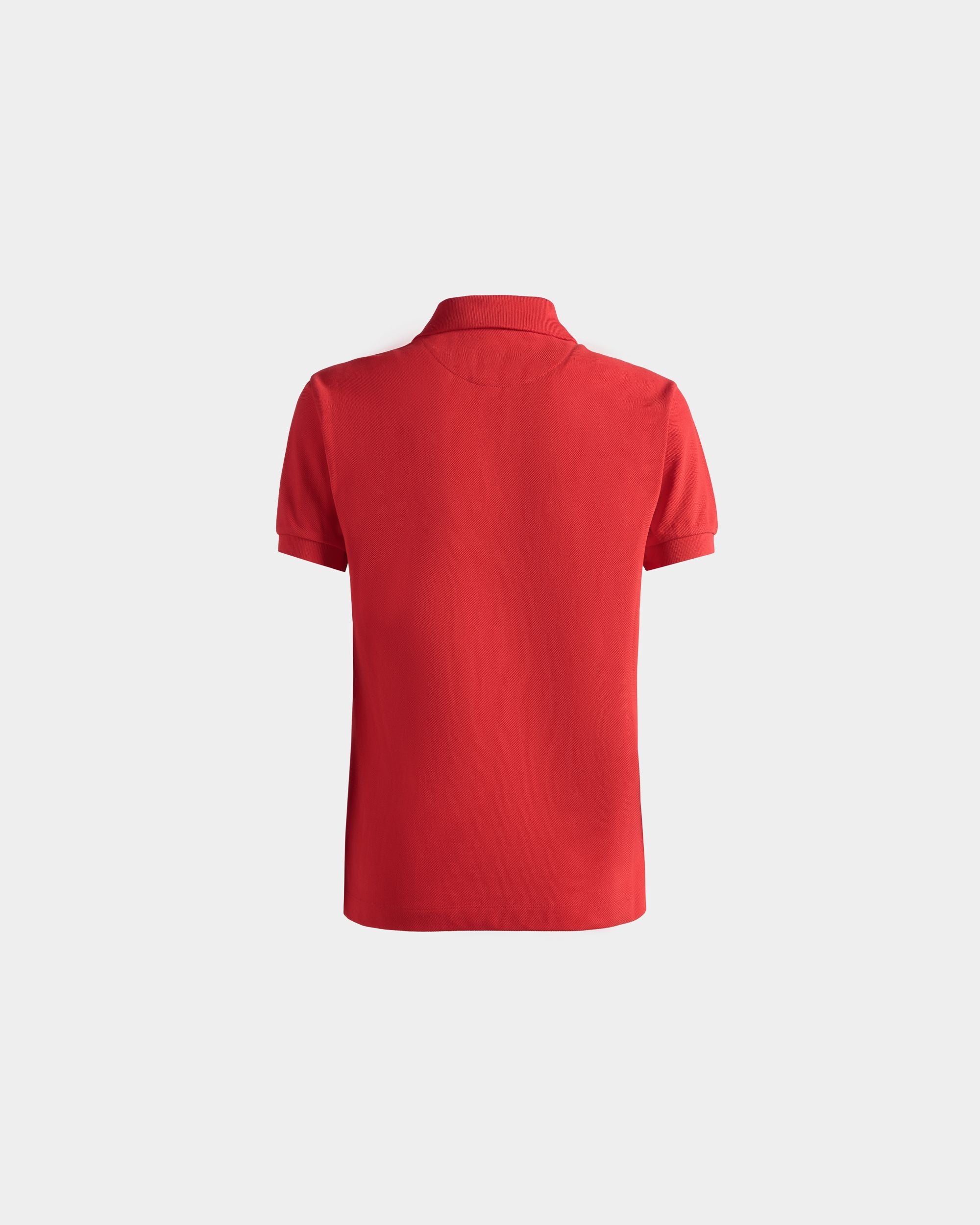 Polo À Manches Courtes En Coton Rouge - Femme - Bally - 07