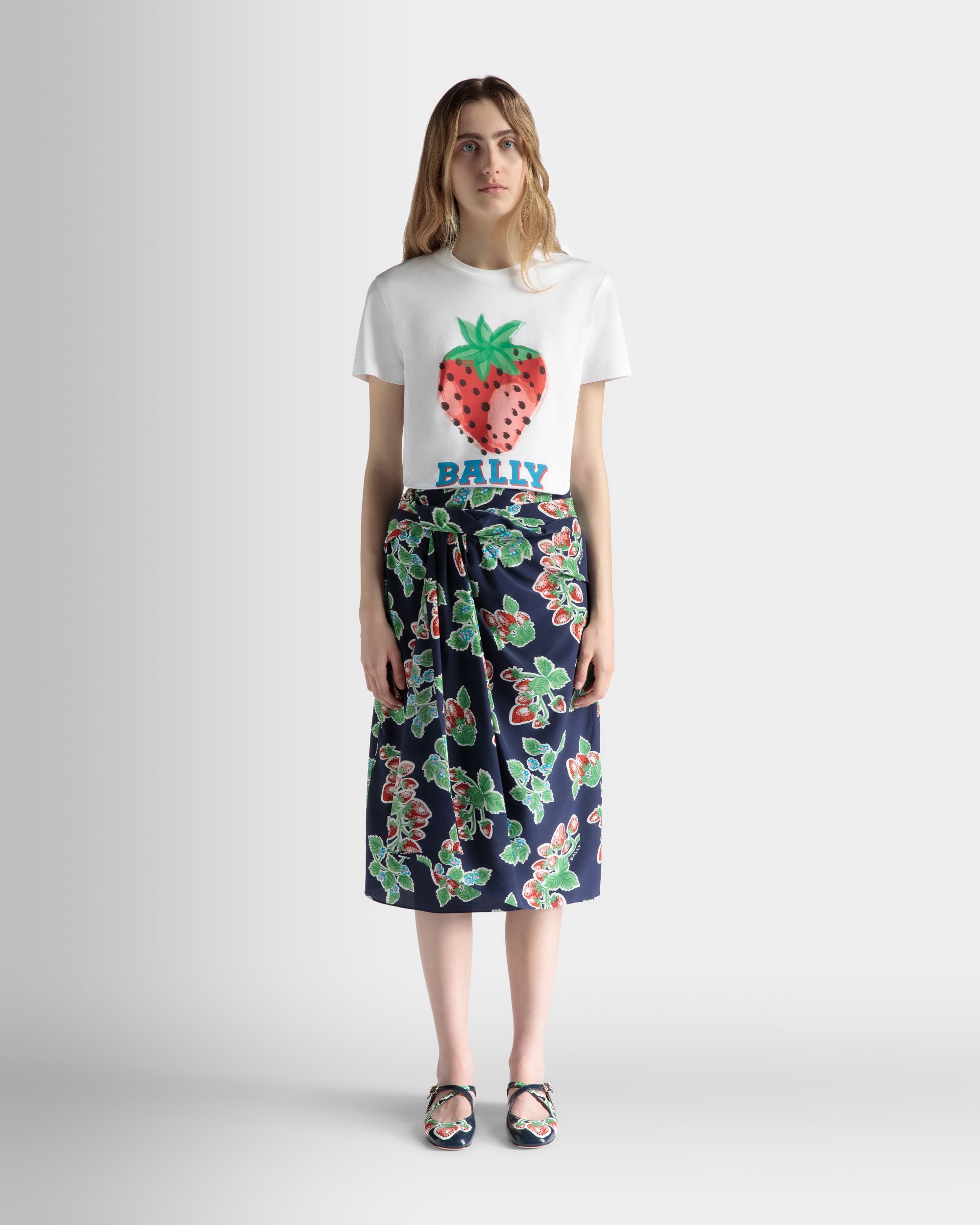 T-Shirt Imprimé En Coton Imprimé Strawberry - Femme - Bally - 02