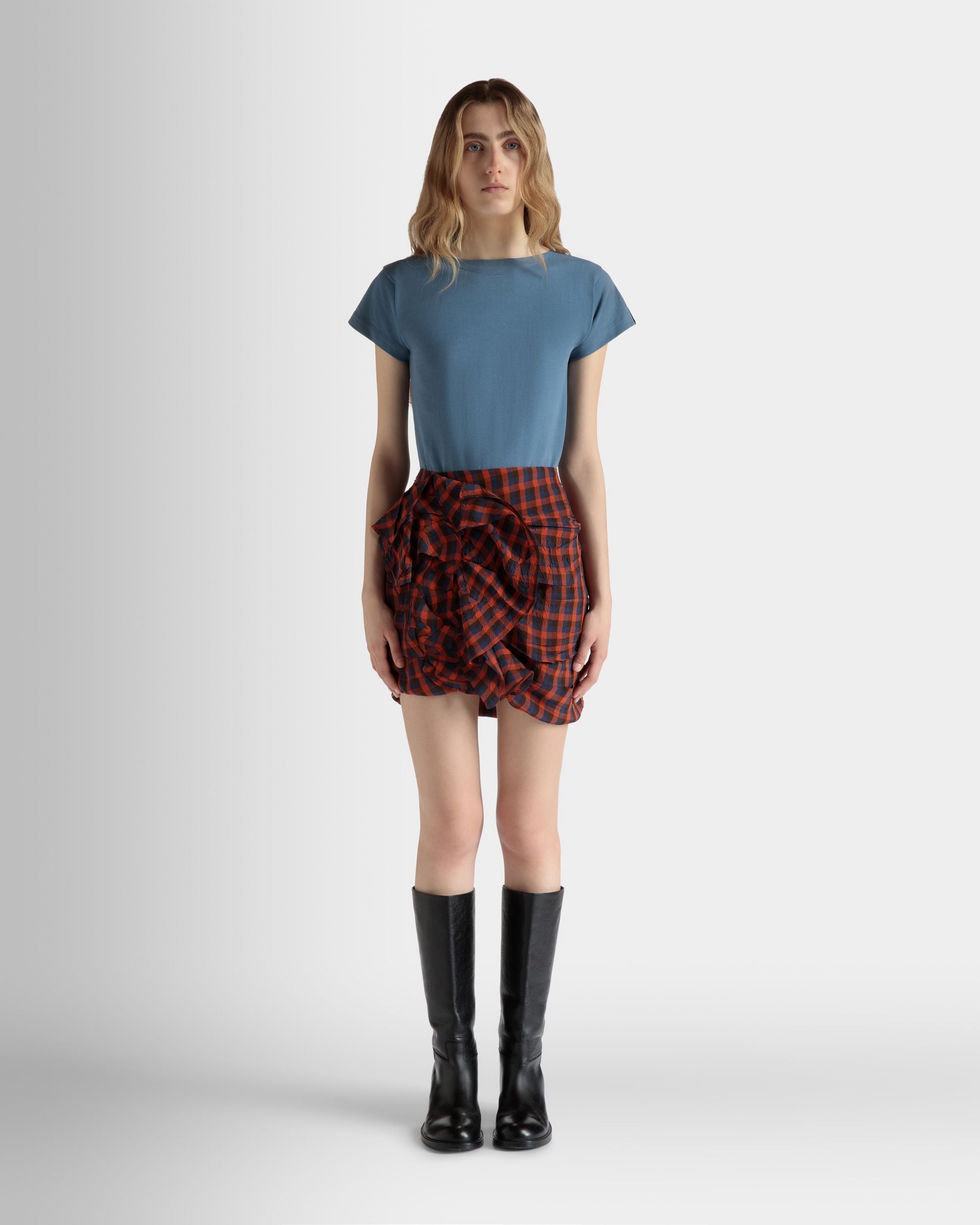 T-Shirt Aus Baumwolle In Light Blue - Damen - Bally - 02
