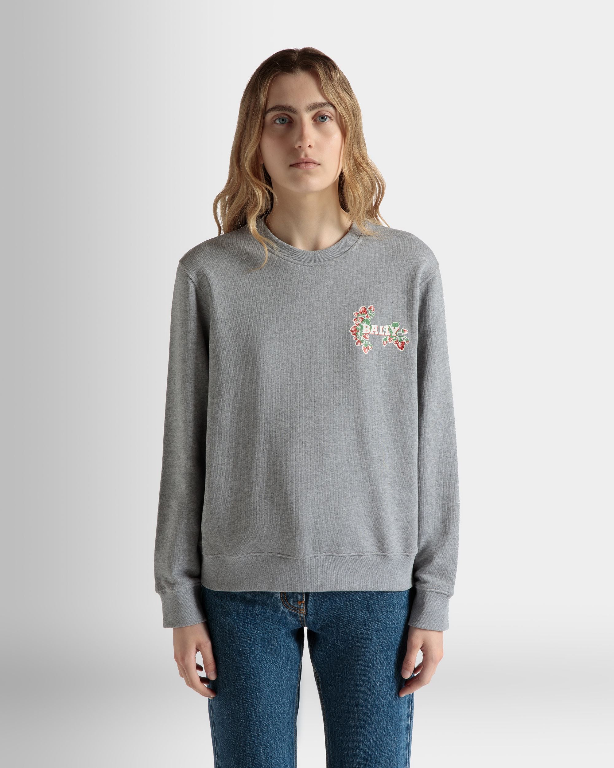 Crewneck in Strawberry Print Cotton - Women's - Bally - 03