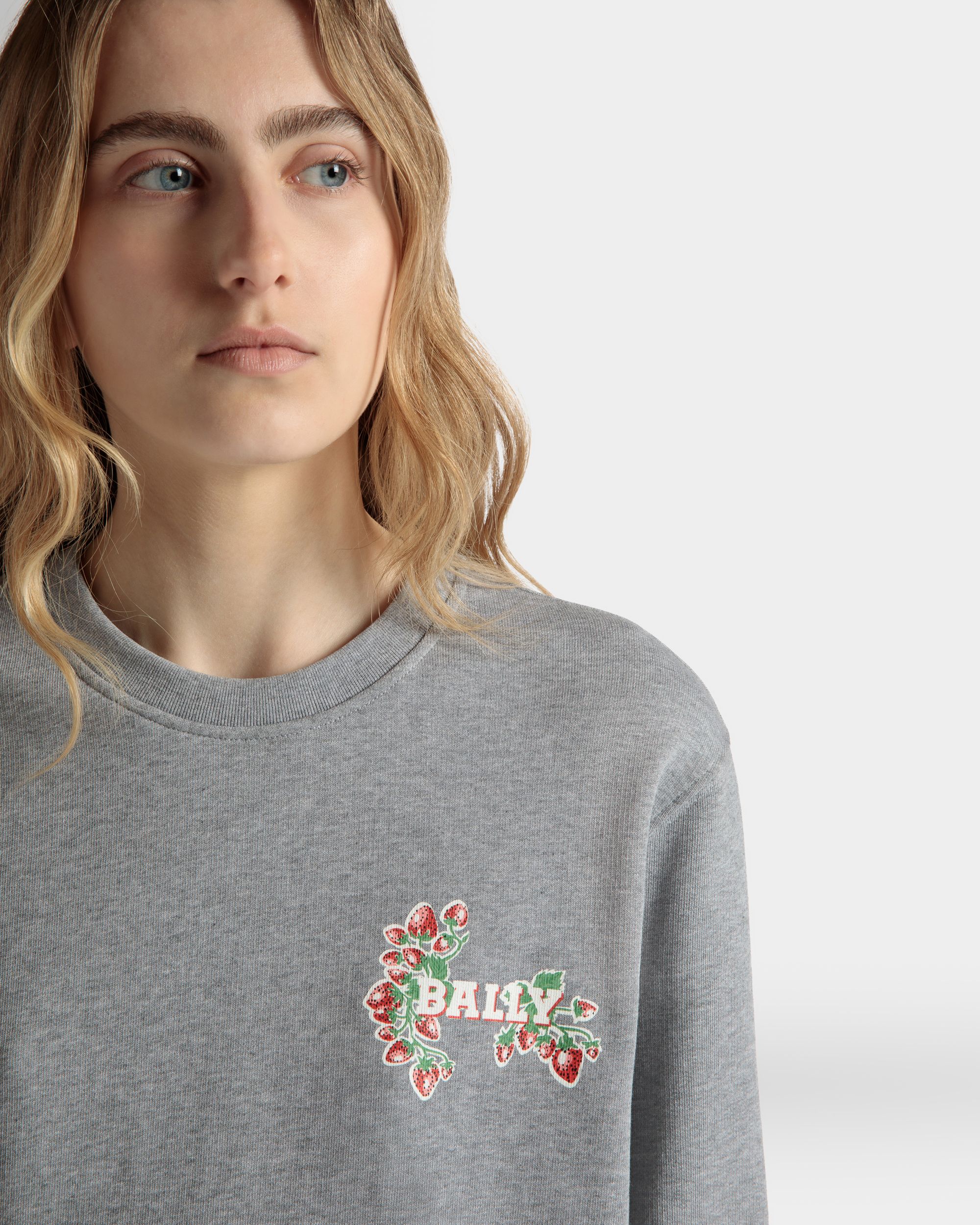 Crewneck in Strawberry Print Cotton - Women's - Bally - 04