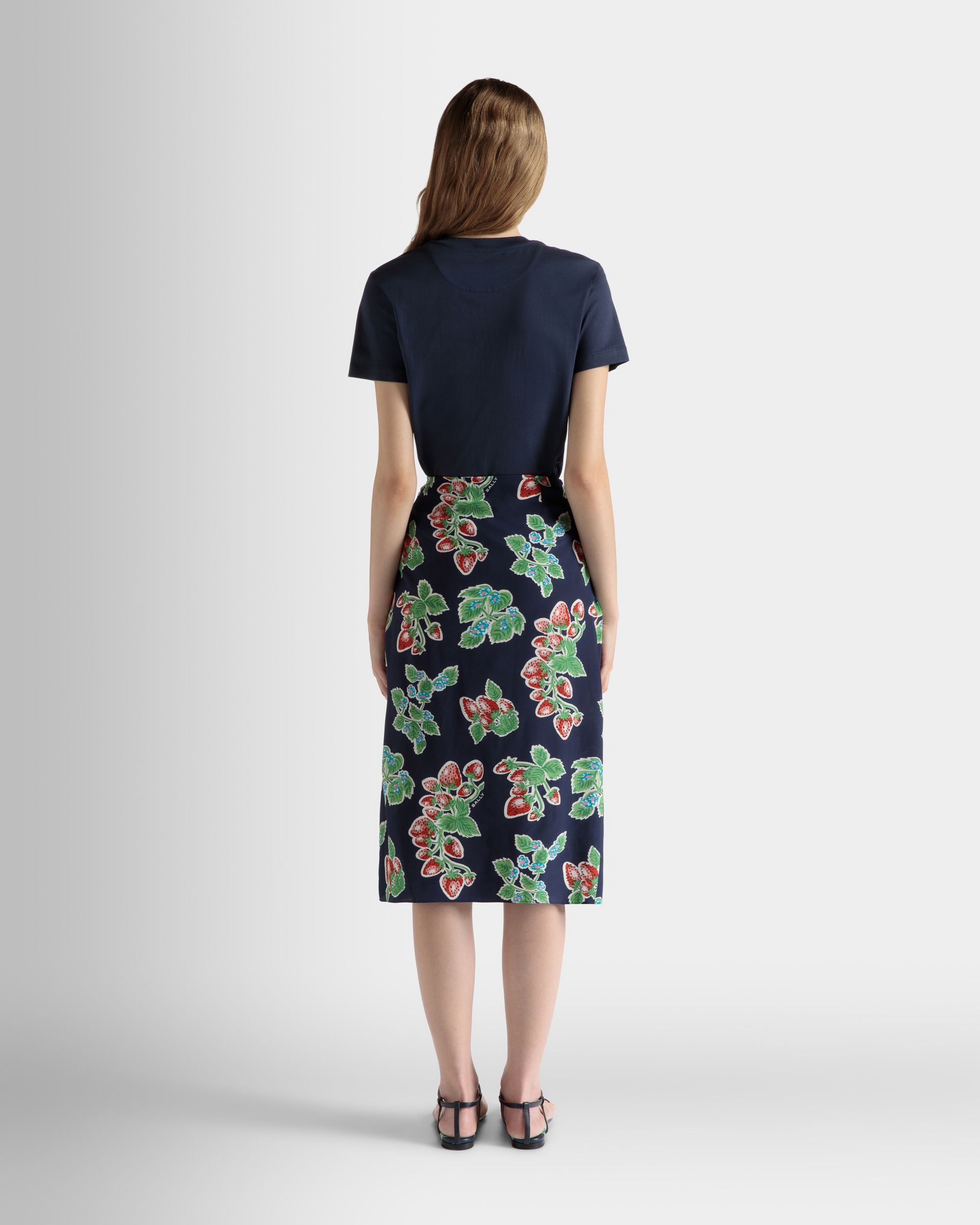 T-Shirt in Strawberry Print Cotton - Women's - Bally - 06