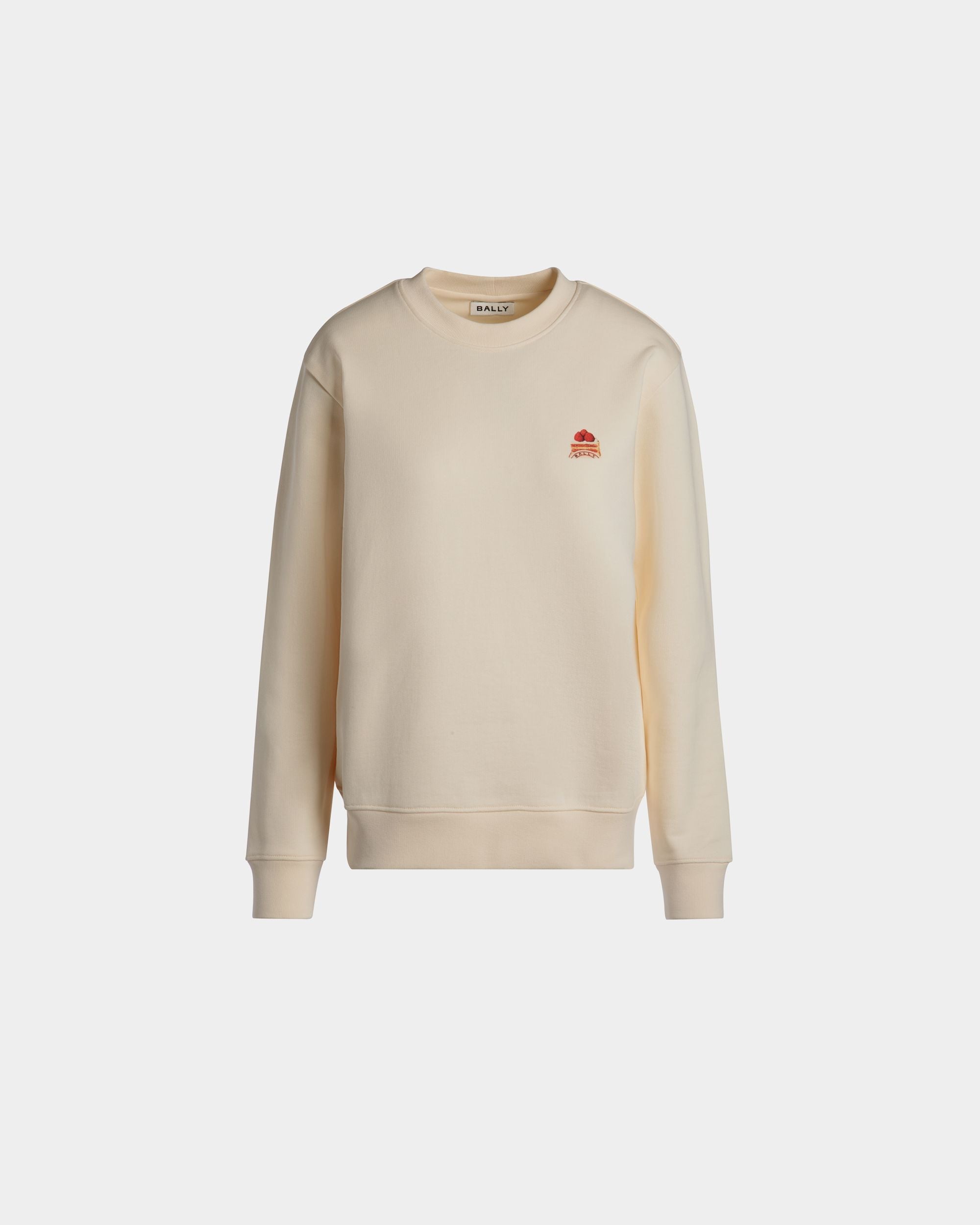 Sweatshirt Mit Rundhalsausschnitt Und Bally Cake Aus Baumwolle In Elfenbein - Damen - Bally - 01