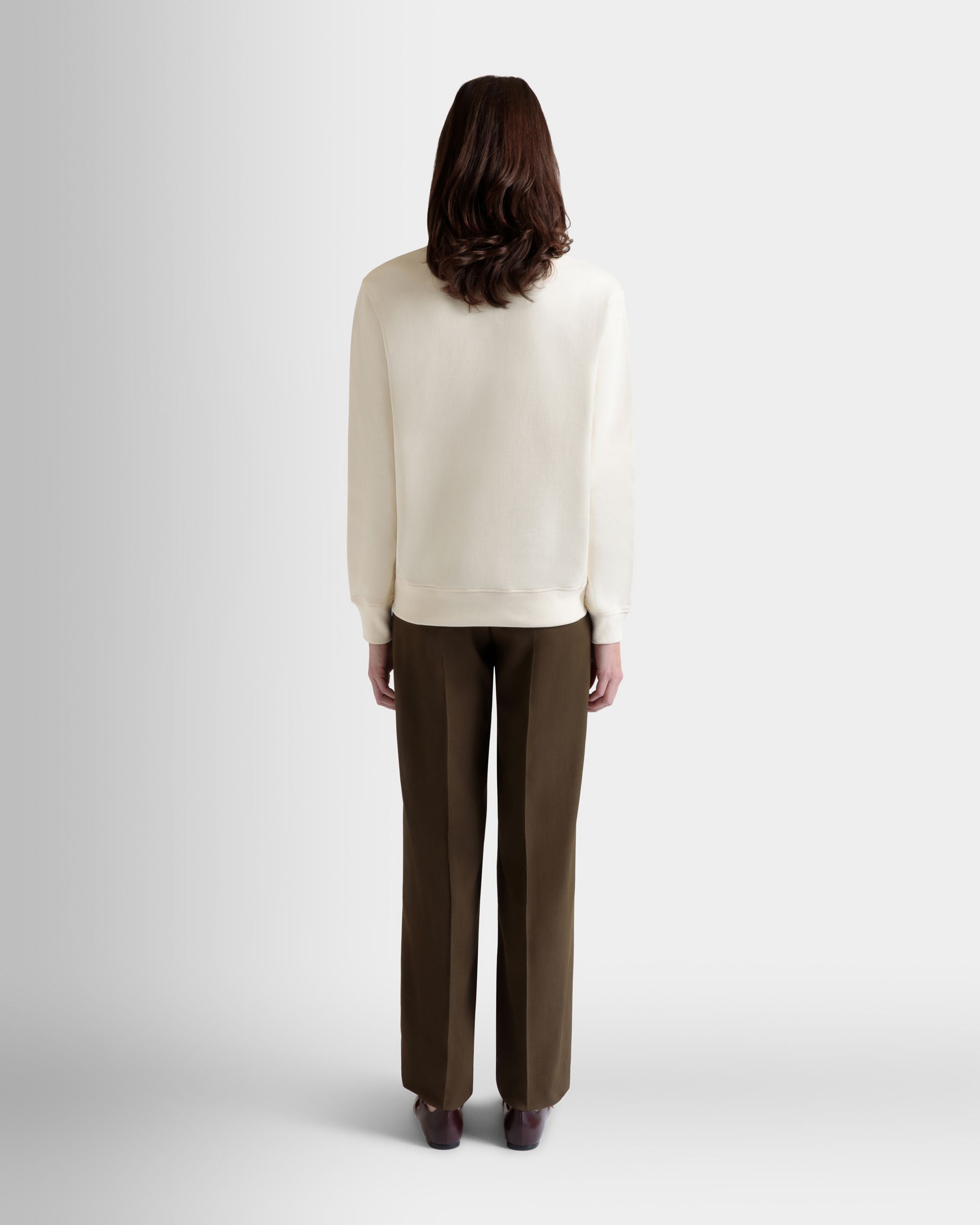 Sweatshirt Mit Rundhalsausschnitt Und Bally Cake Aus Baumwolle In Elfenbein - Damen - Bally - 07