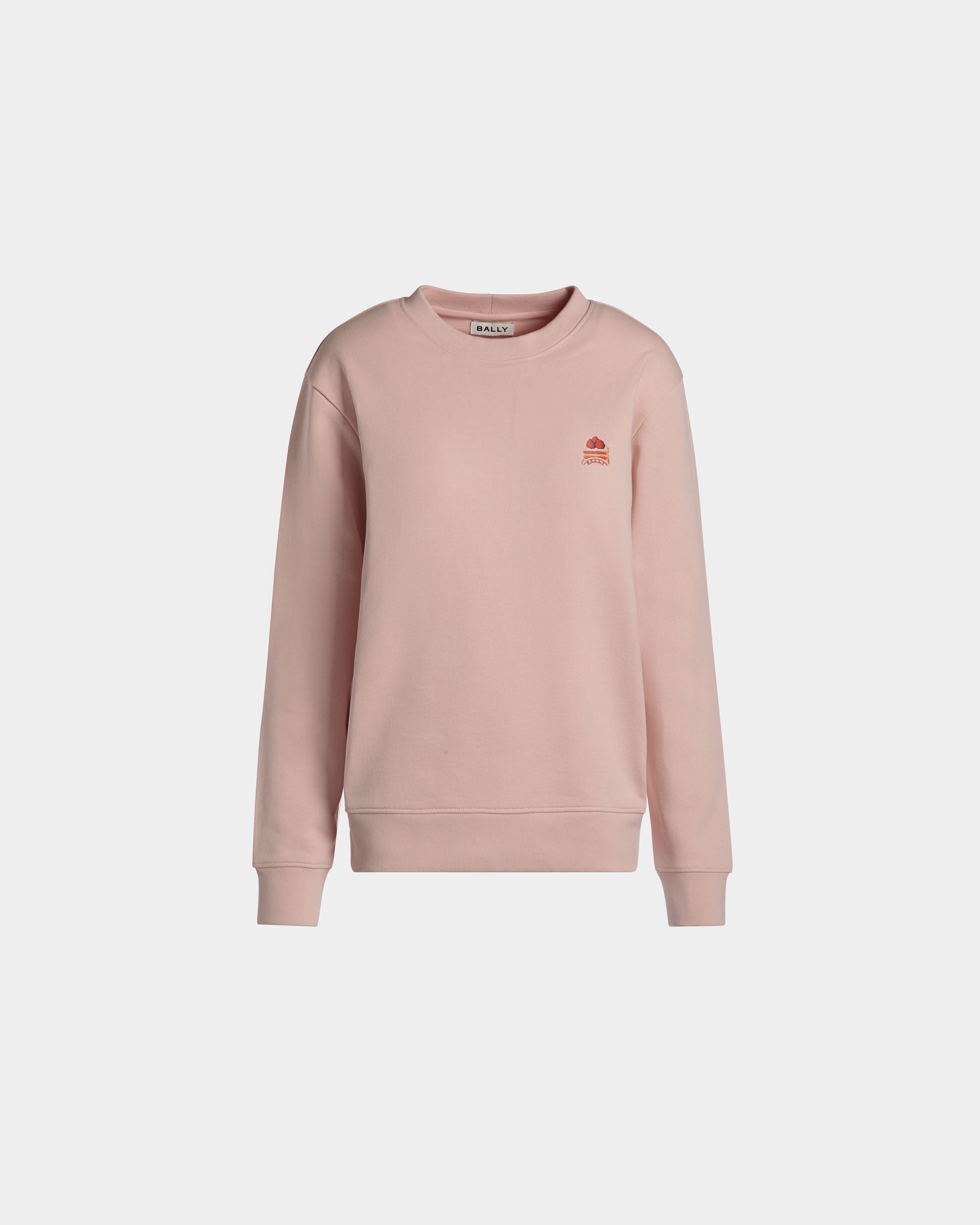 Sweatshirt Mit Rundhalsausschnitt Und Bally Cake Aus Baumwolle In Dusty Petal - Damen - Bally - 01
