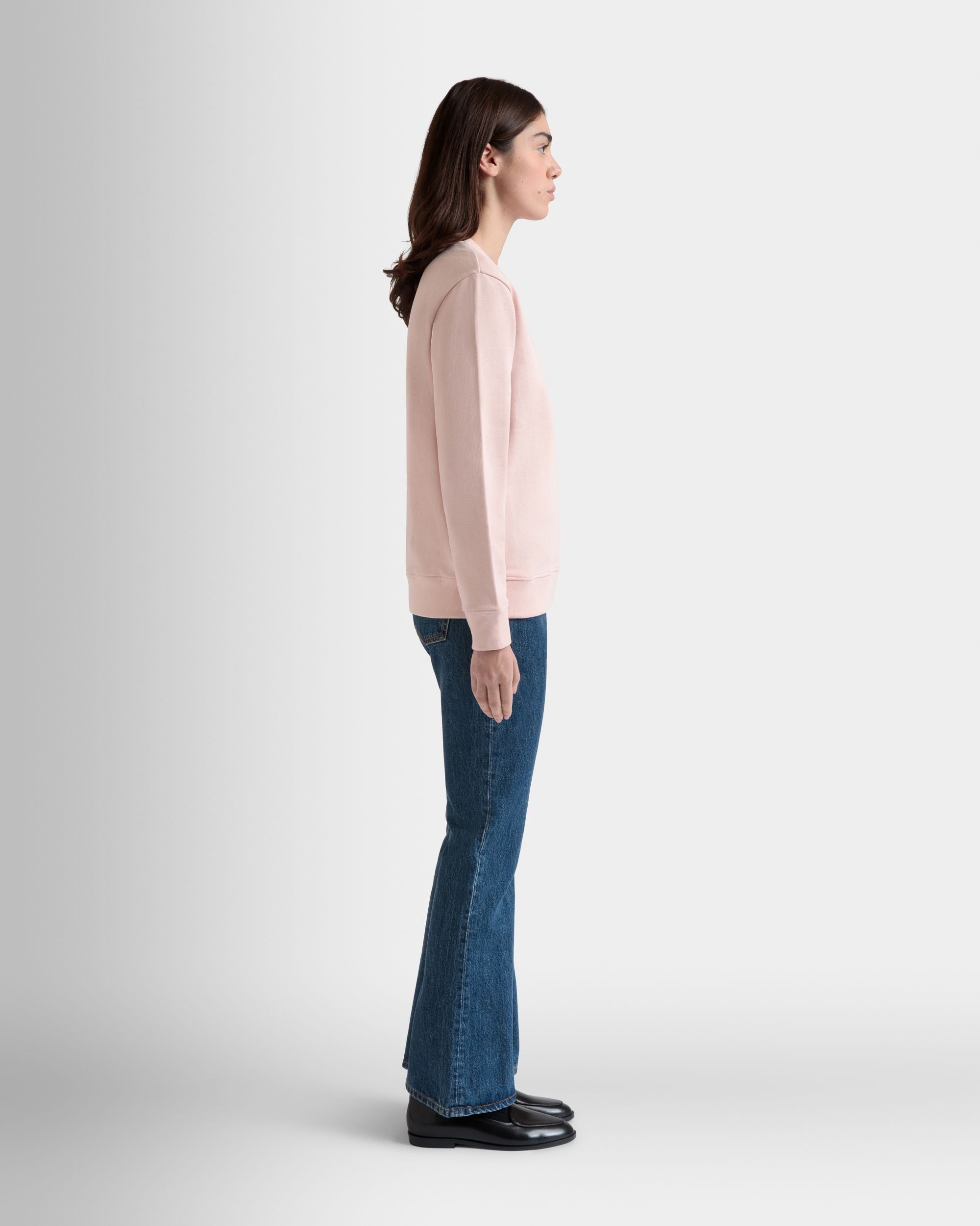 Sweatshirt Mit Rundhalsausschnitt Und Bally Cake Aus Baumwolle In Dusty Petal - Damen - Bally - 05