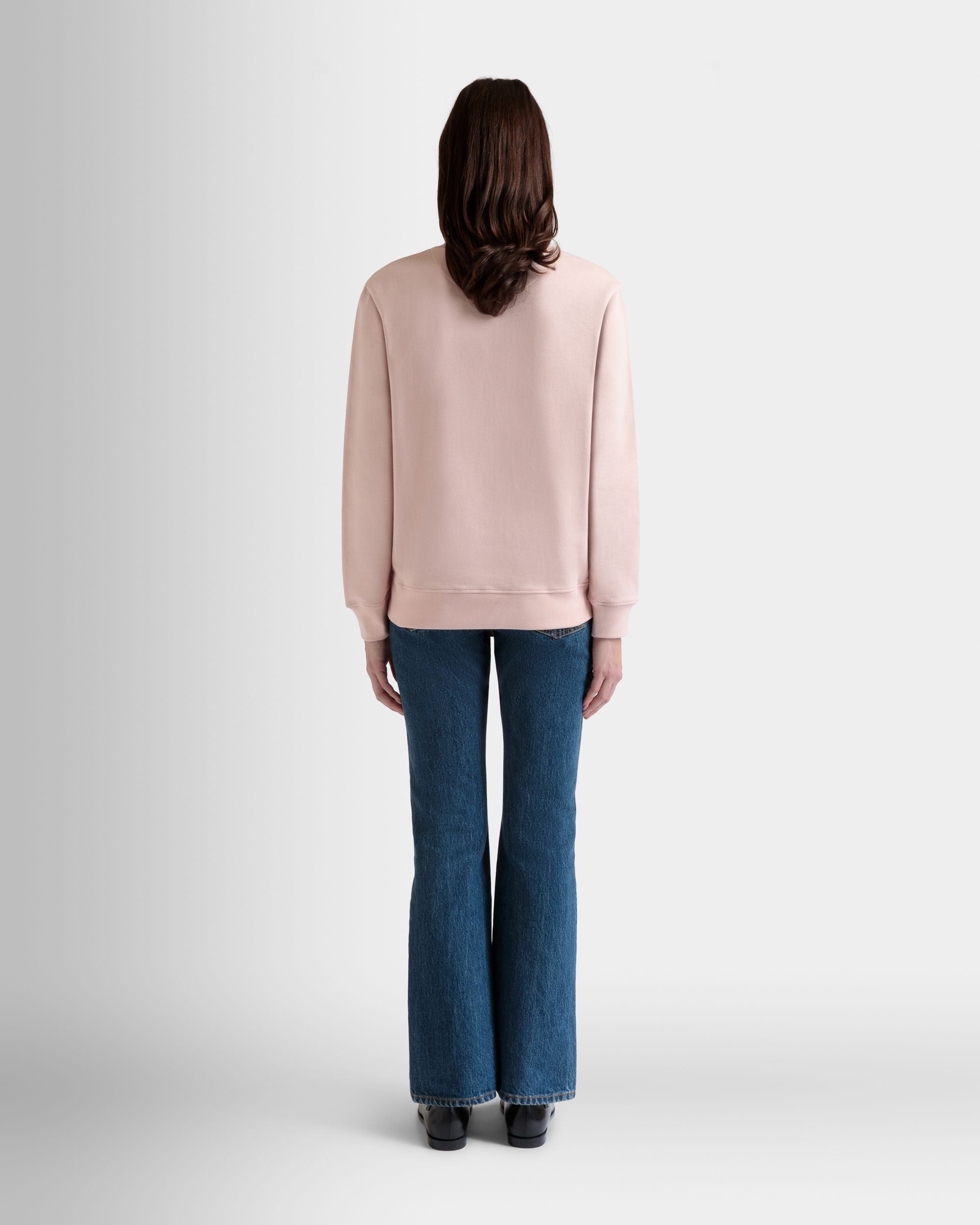 Sweatshirt Mit Rundhalsausschnitt Und Bally Cake Aus Baumwolle In Dusty Petal - Damen - Bally - 06