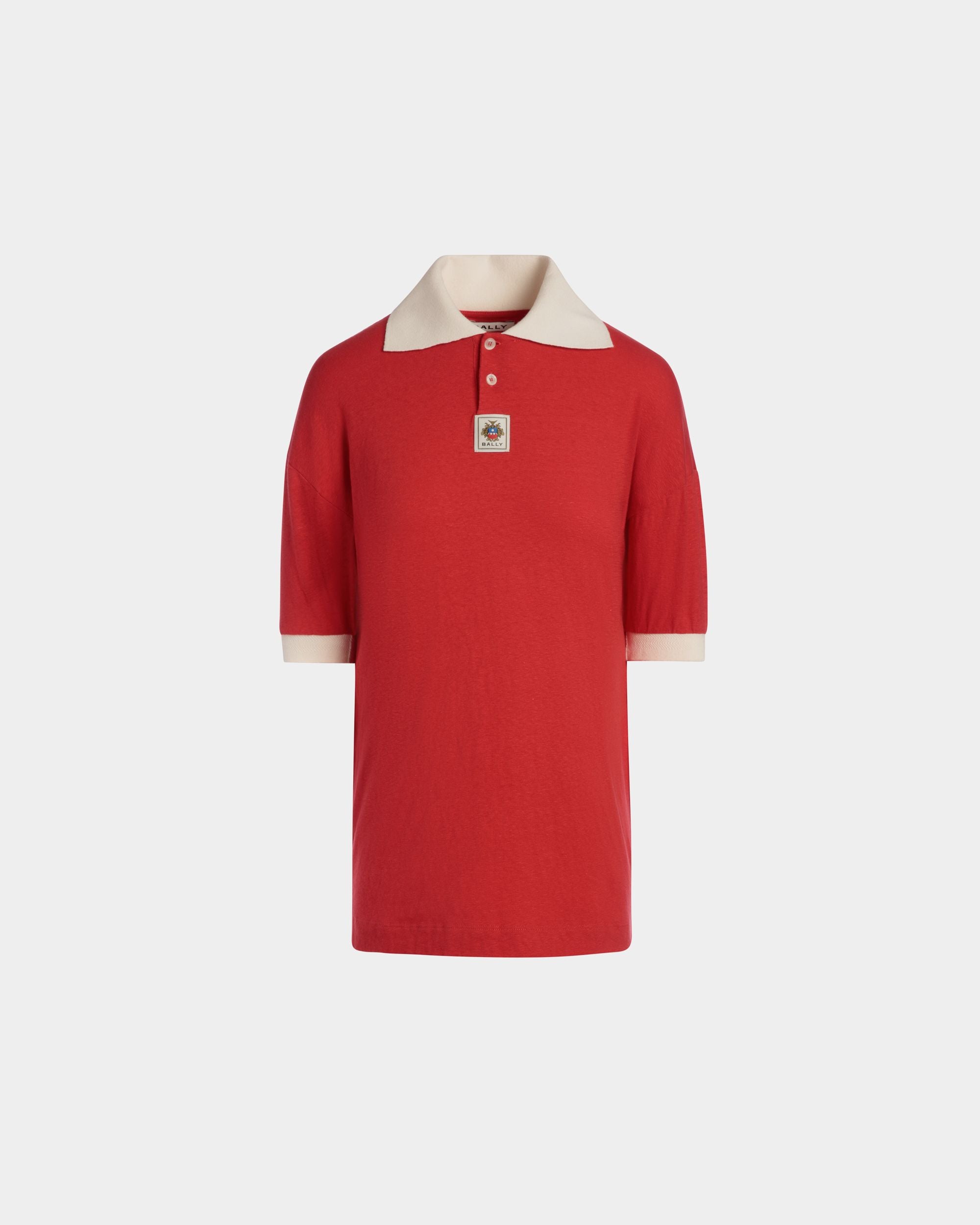 Poloshirt Mit BallyCrest-Wappen Aus Baumwolle In Rot - Damen - Bally - 01