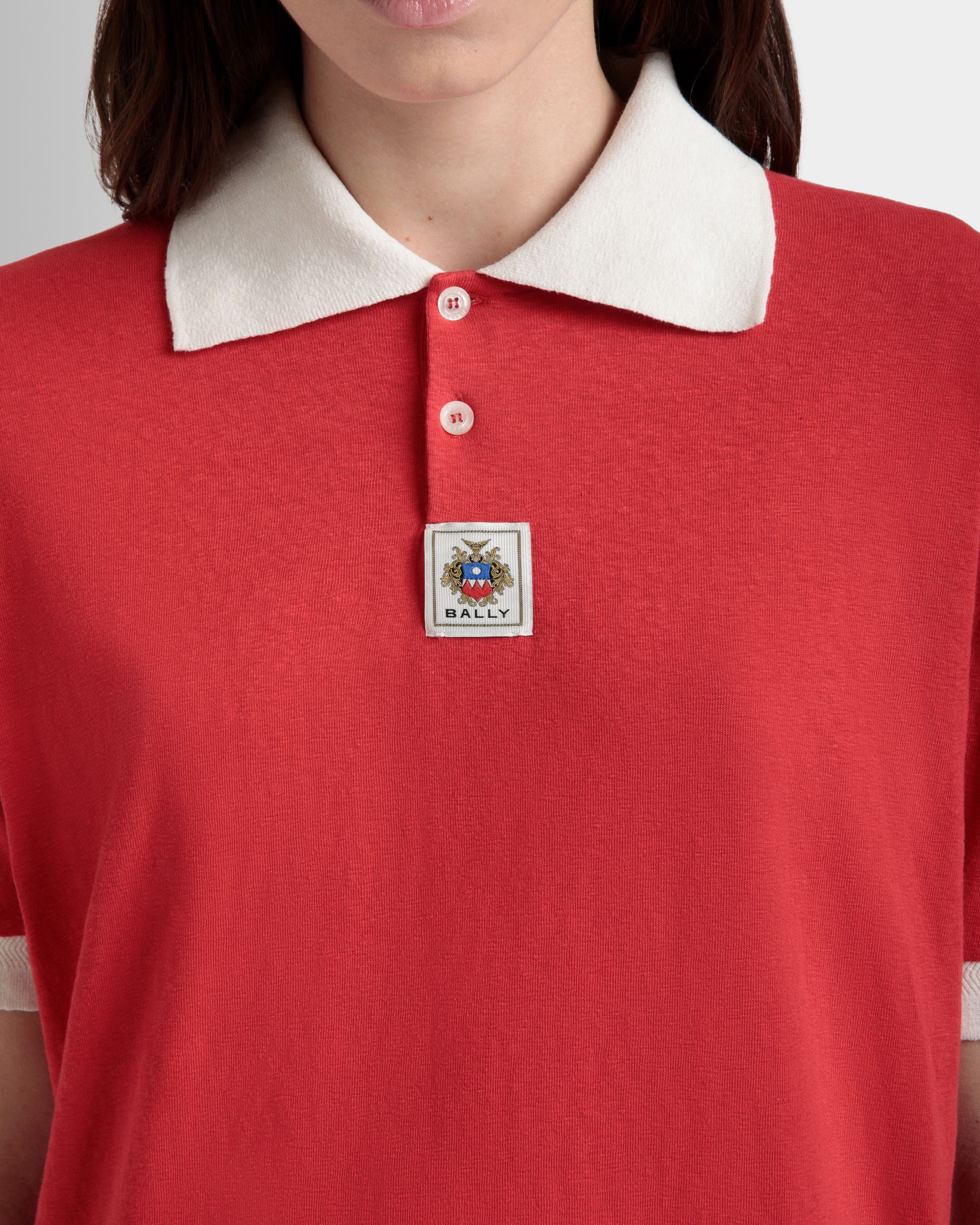 Poloshirt Mit BallyCrest-Wappen Aus Baumwolle In Rot - Damen - Bally - 03