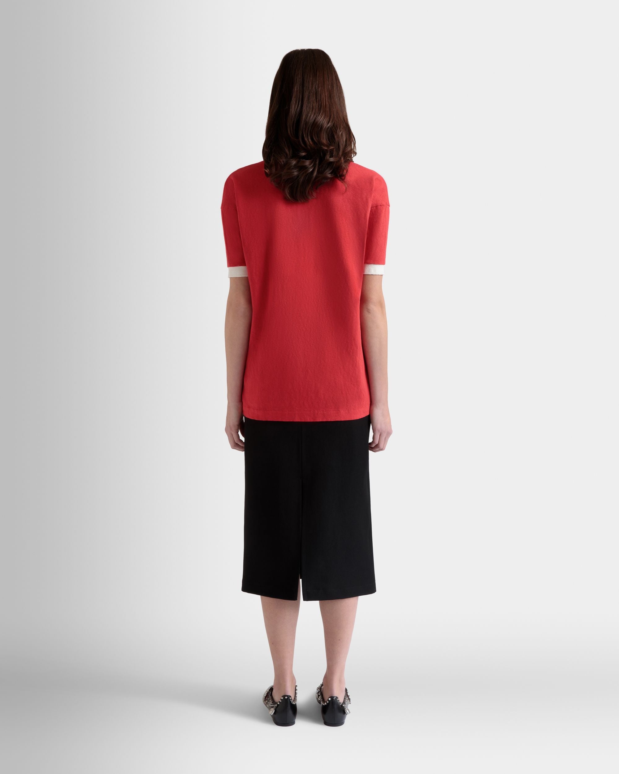 Poloshirt Mit BallyCrest-Wappen Aus Baumwolle In Rot - Damen - Bally - 07