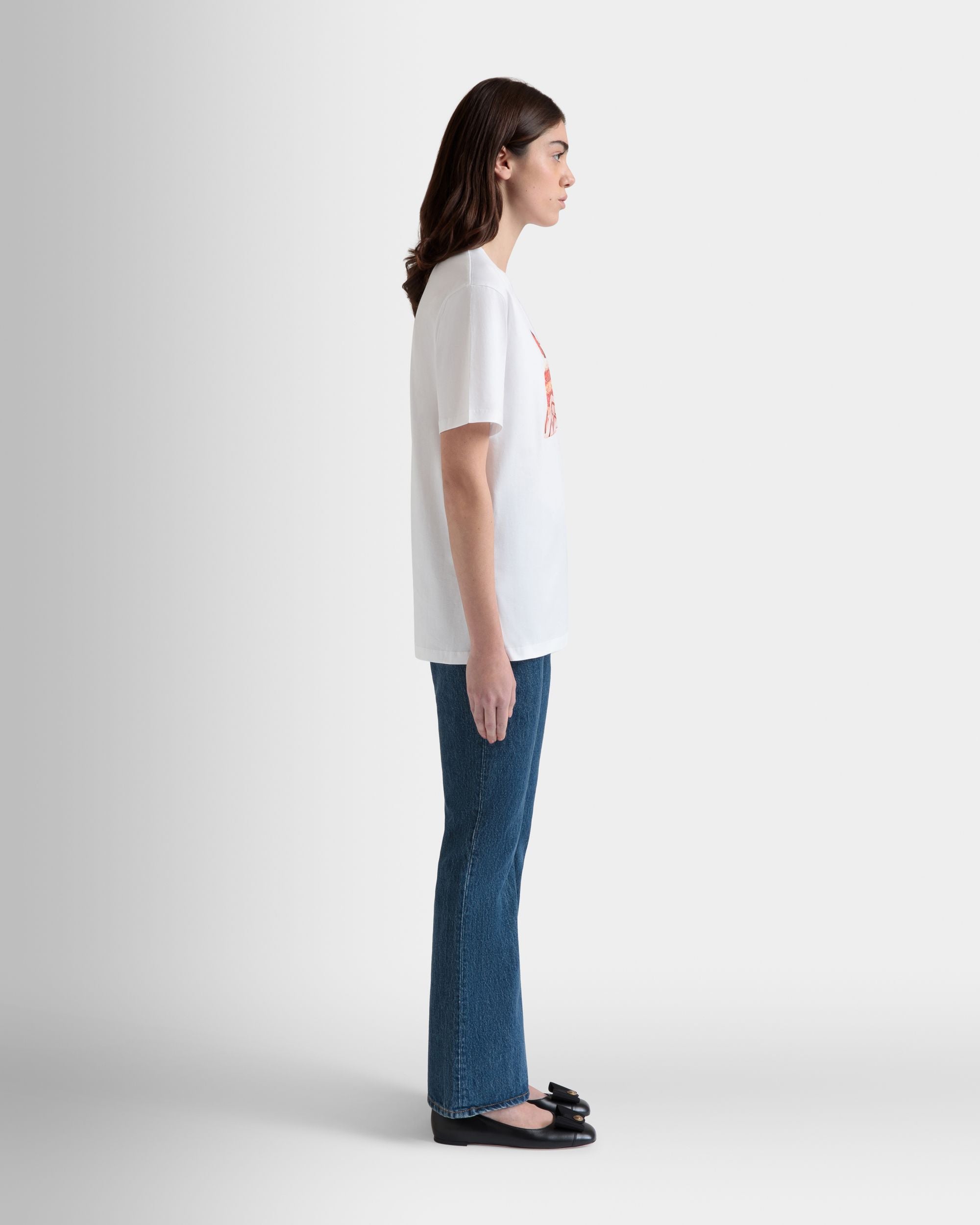Camiseta De Algodón Blanco Con Estampado Bally Cake - Mujer - Bally - 05