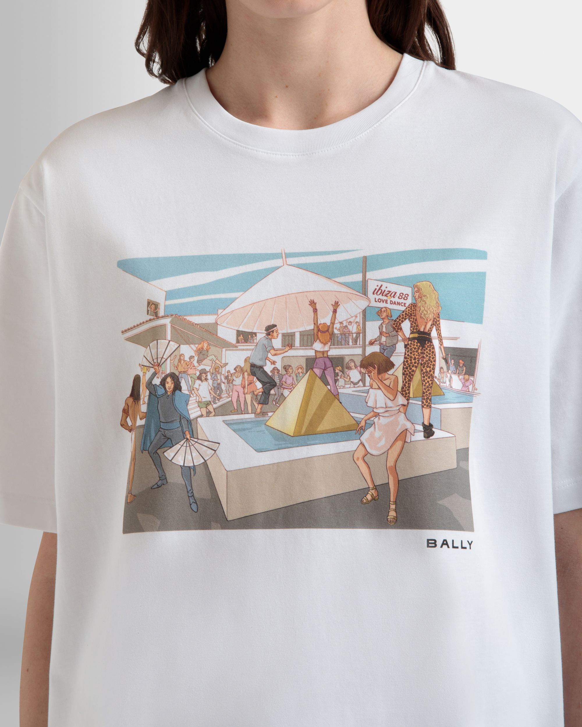 T-Shirt DJ Leo Mas X Bally En Coton Blanc Avec Imprimé Dancing Amnesia - Femme - Bally - 03