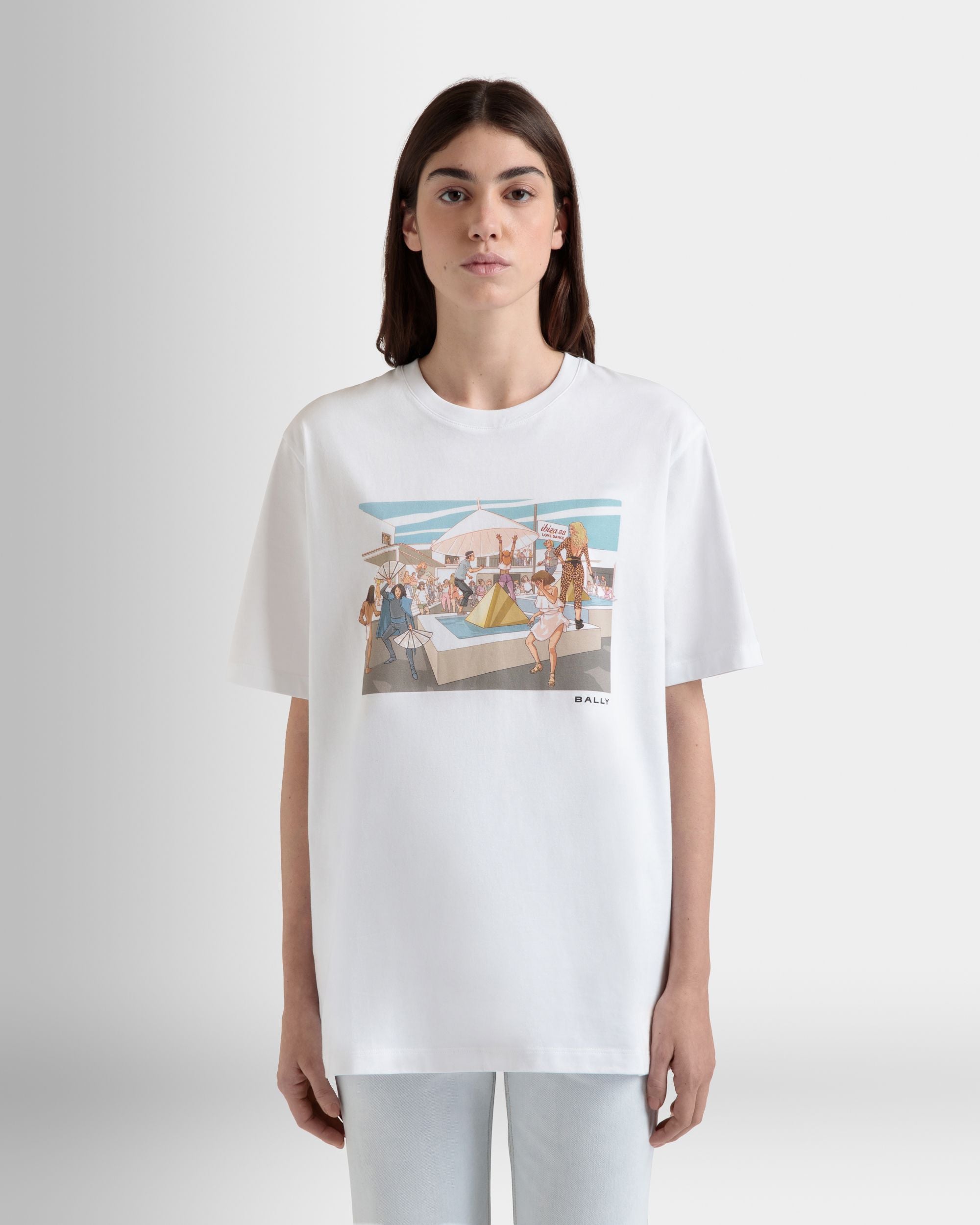 T-Shirt DJ Leo Mas X Bally En Coton Blanc Avec Imprimé Dancing Amnesia - Femme - Bally - 08