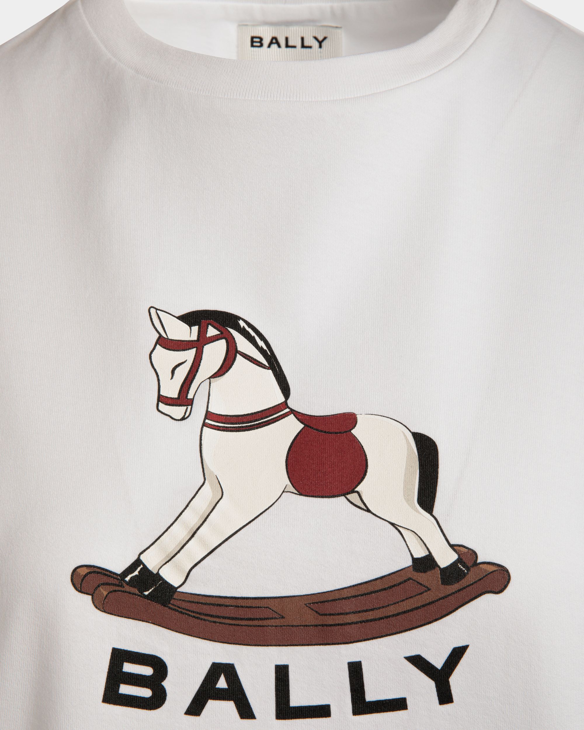 T-Shirt Avec Imprimé Beni Bischof Rocking Horse En Coton Blanc - Femme - Bally - 04