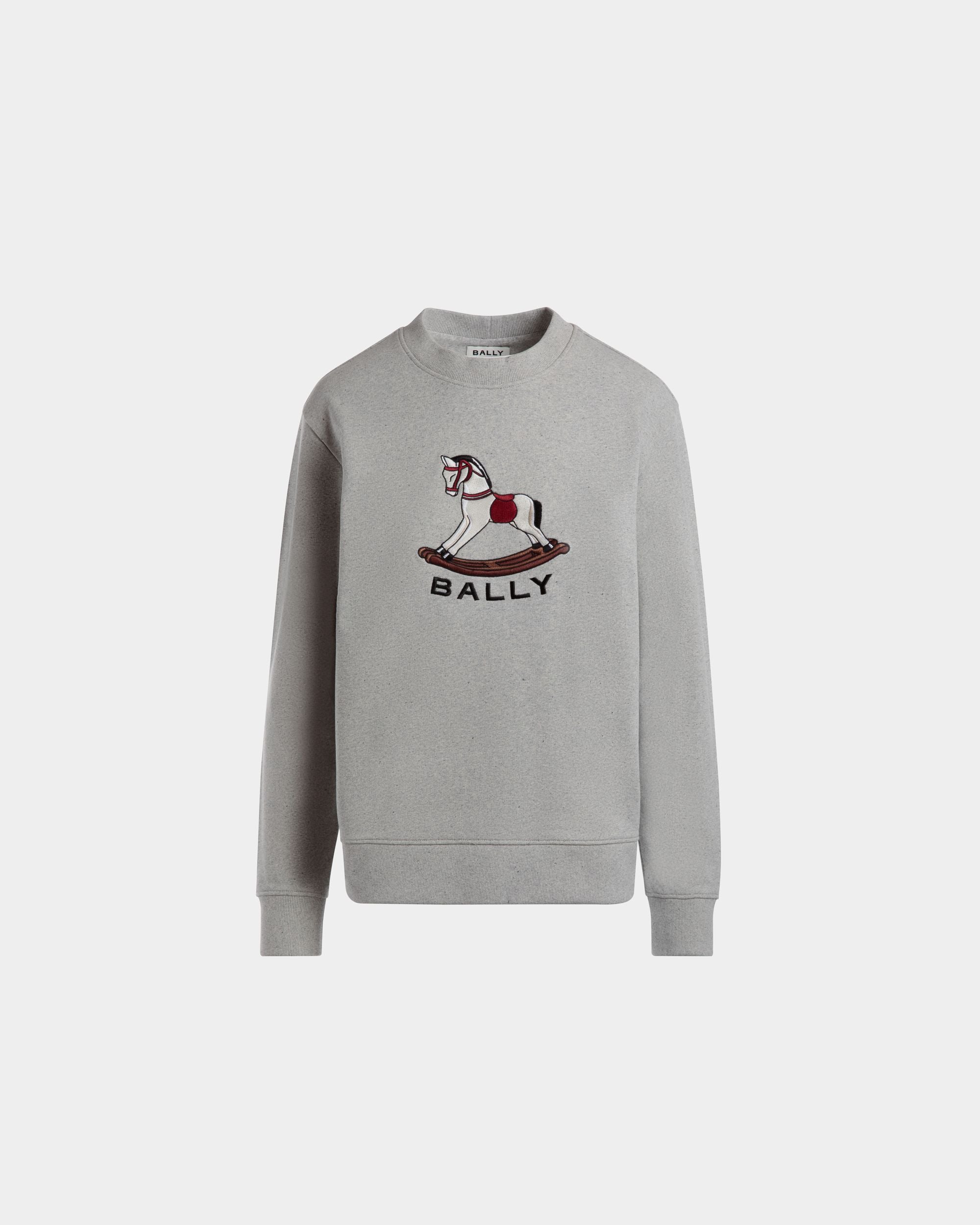 Sweatshirt in Grey Melange Cotton - Femme - Bally - 01