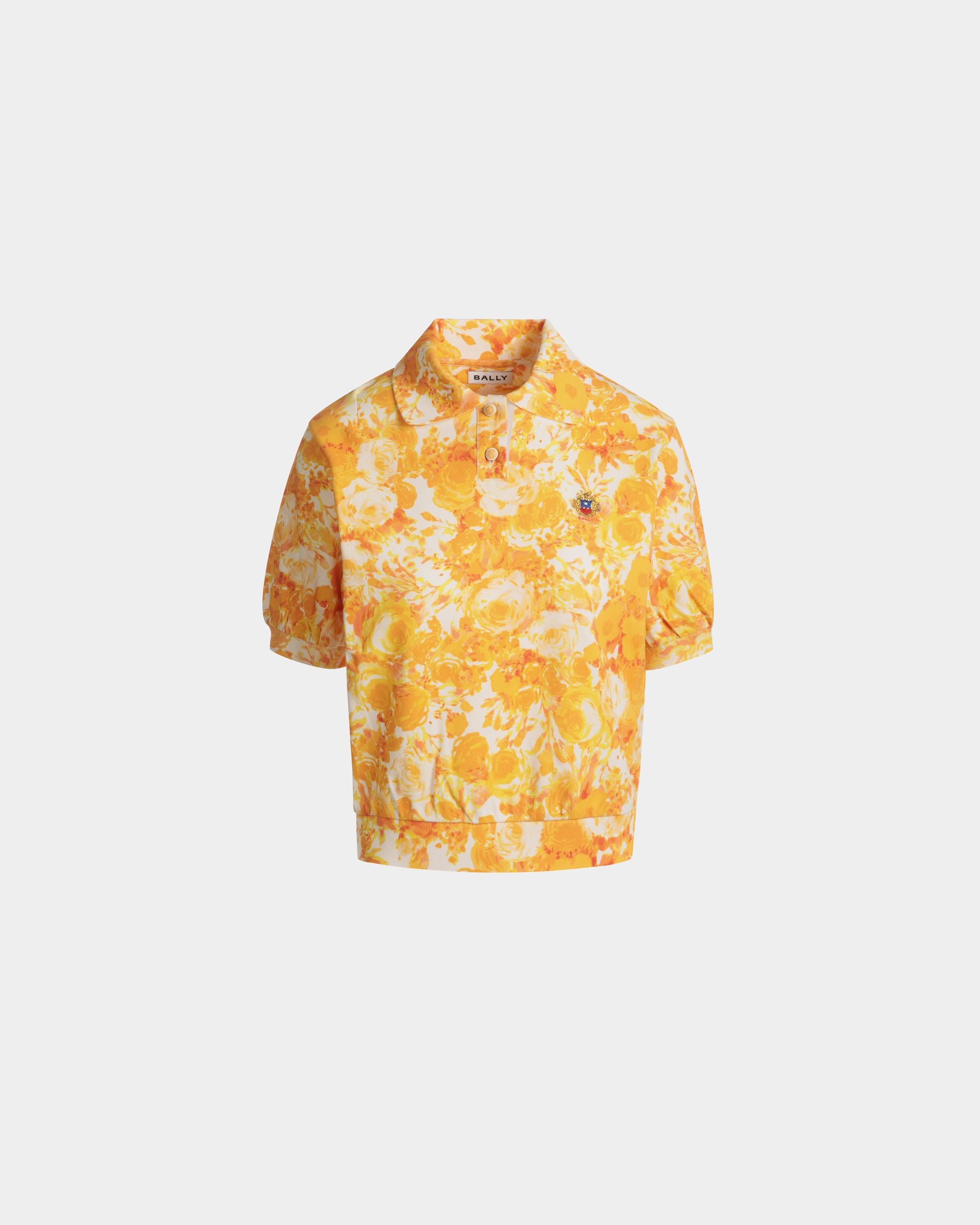 Polo Avec Imprimé Rosengarten En Coton Koi Orange - Femme - Bally - 01