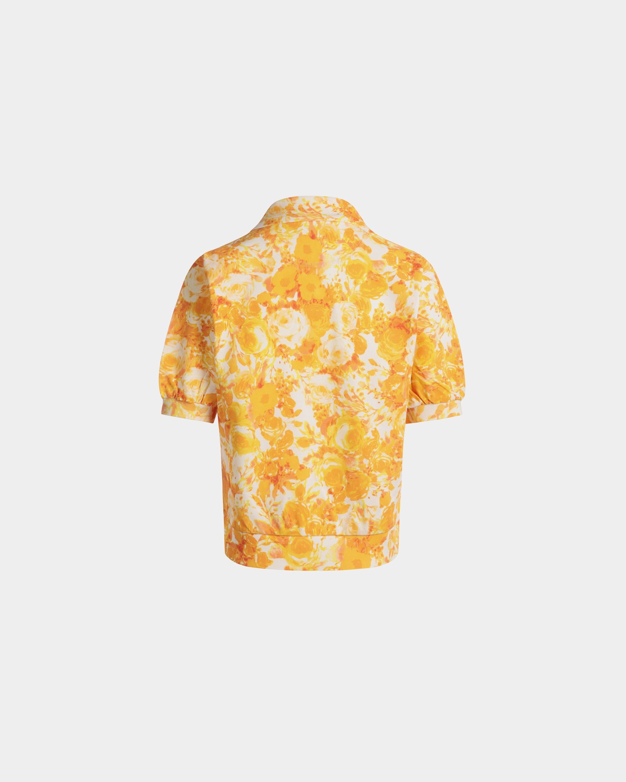 Polo Avec Imprimé Rosengarten En Coton Koi Orange - Femme - Bally - 03