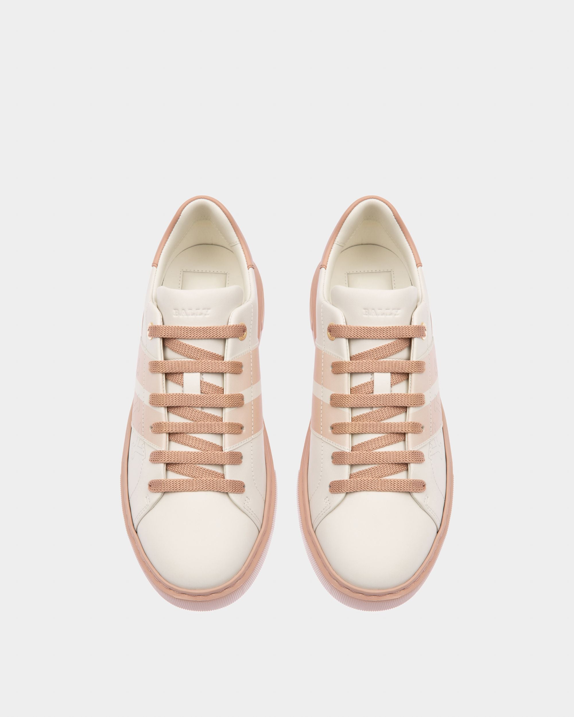 Myra Sneakers En Cuir Blanc Et Rose - Femme - Bally - 02