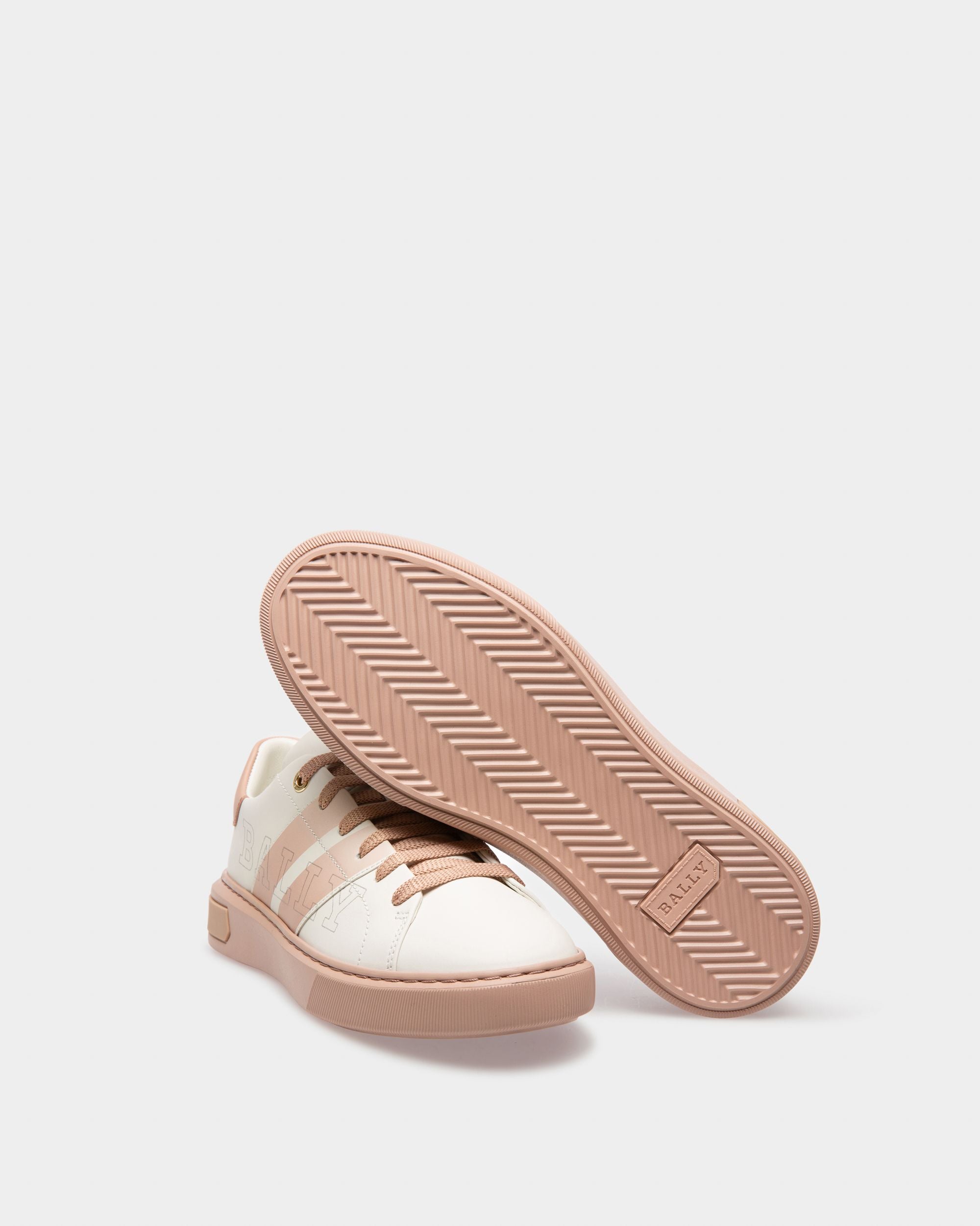 Myra Sneakers En Cuir Blanc Et Rose - Femme - Bally - 05